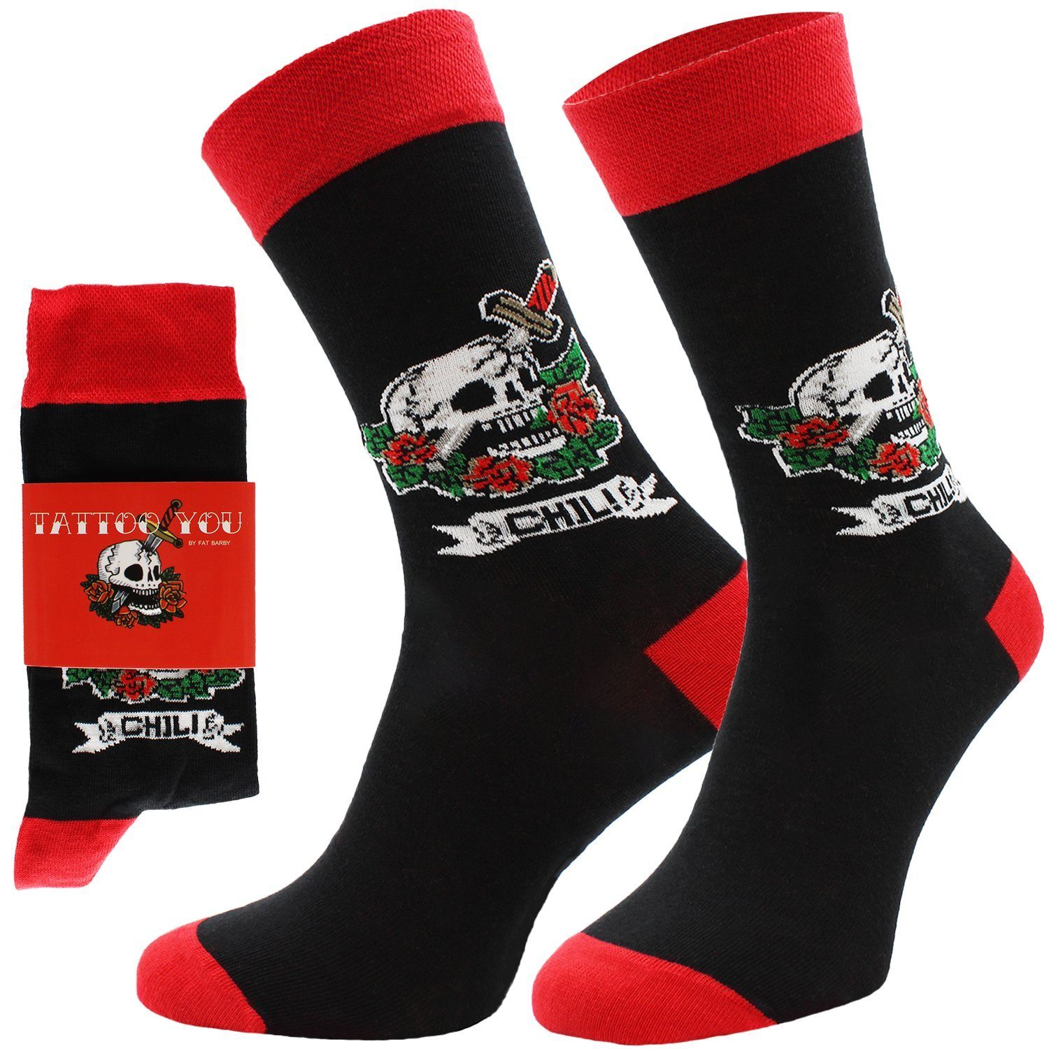 Chili Lifestyle Freizeitsocken TATTOO Lustige Socken günstig online kaufen