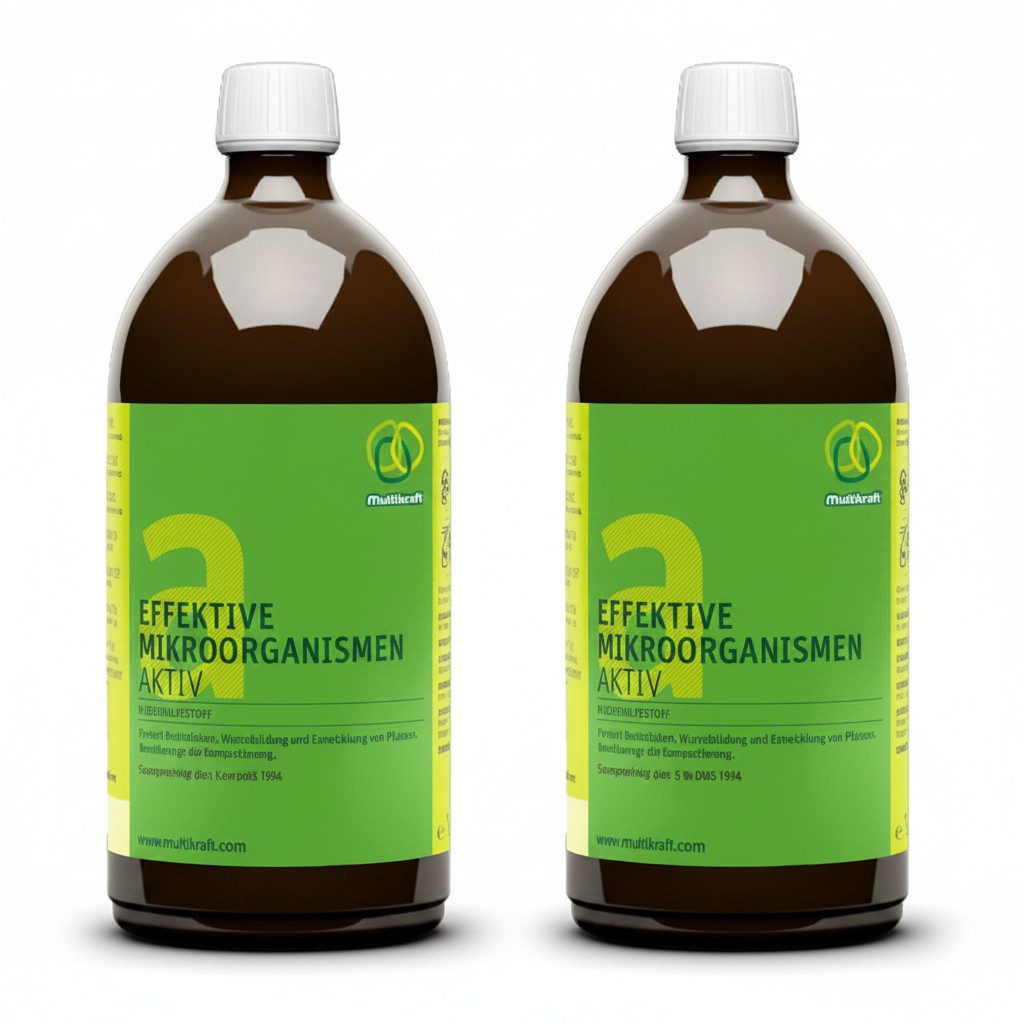Multikraft Filtersubstrat, 2x Effektive Mikroorganismen Aktiv (EMa) Bodenhilfsstoff 1 Liter