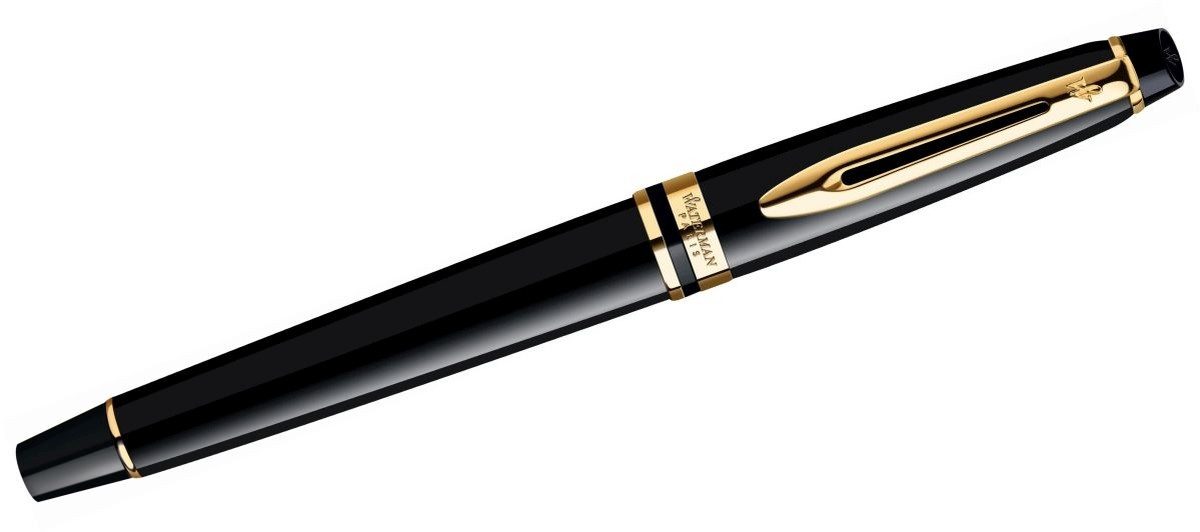 Waterman Füllfederhalter Füllhalter Expert M Lack schwarz G.C. Etui.