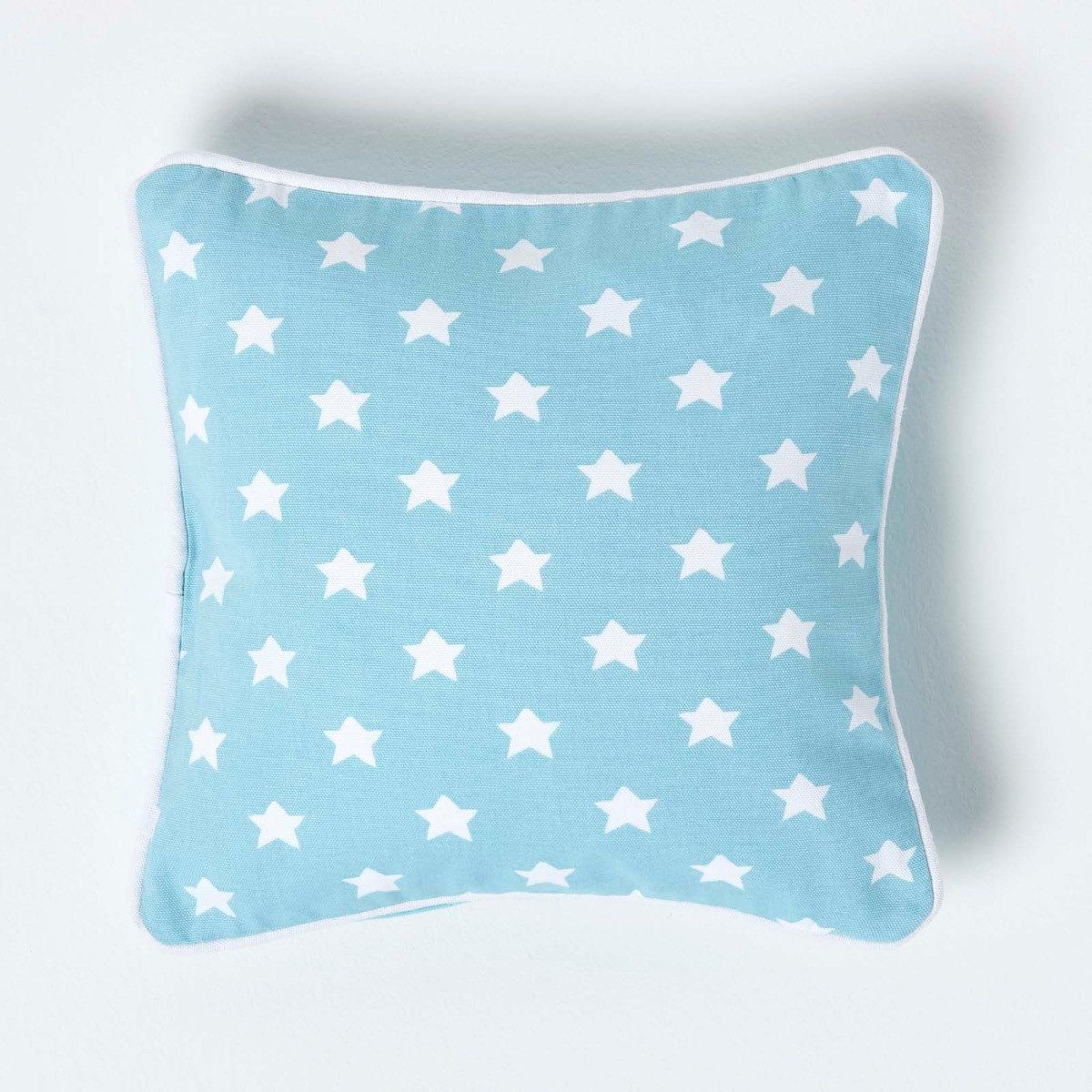 Kissenbezüge Kissenbezug aus Baumwolle mit Sternen, blau, 30 x 30 cm, Homescapes
