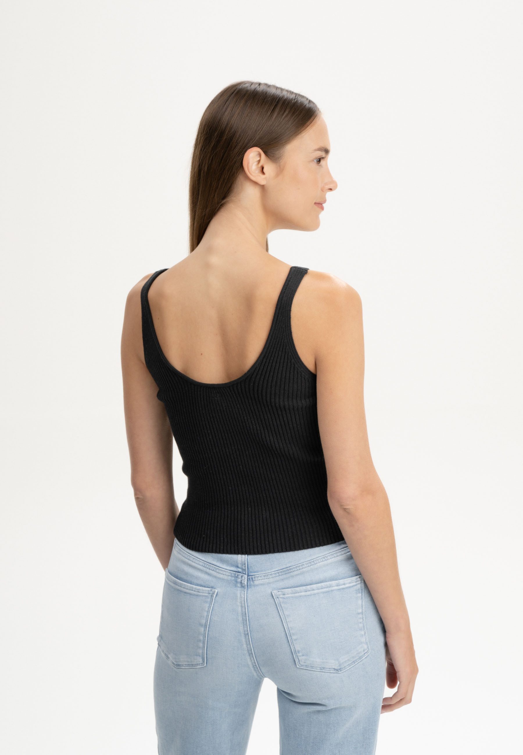 MELA Trägertop V-Neck Strick Top Style RHADA Ärmellos