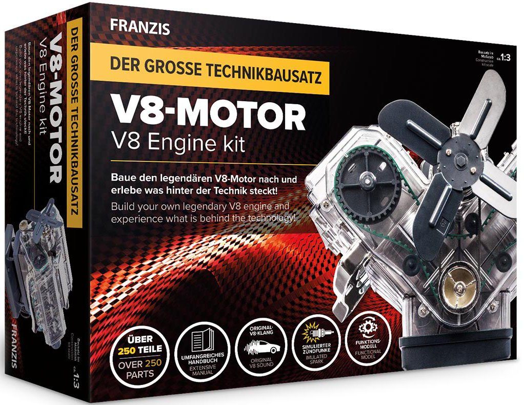 Franzis Experimentierkasten Bausatz V8-Motor