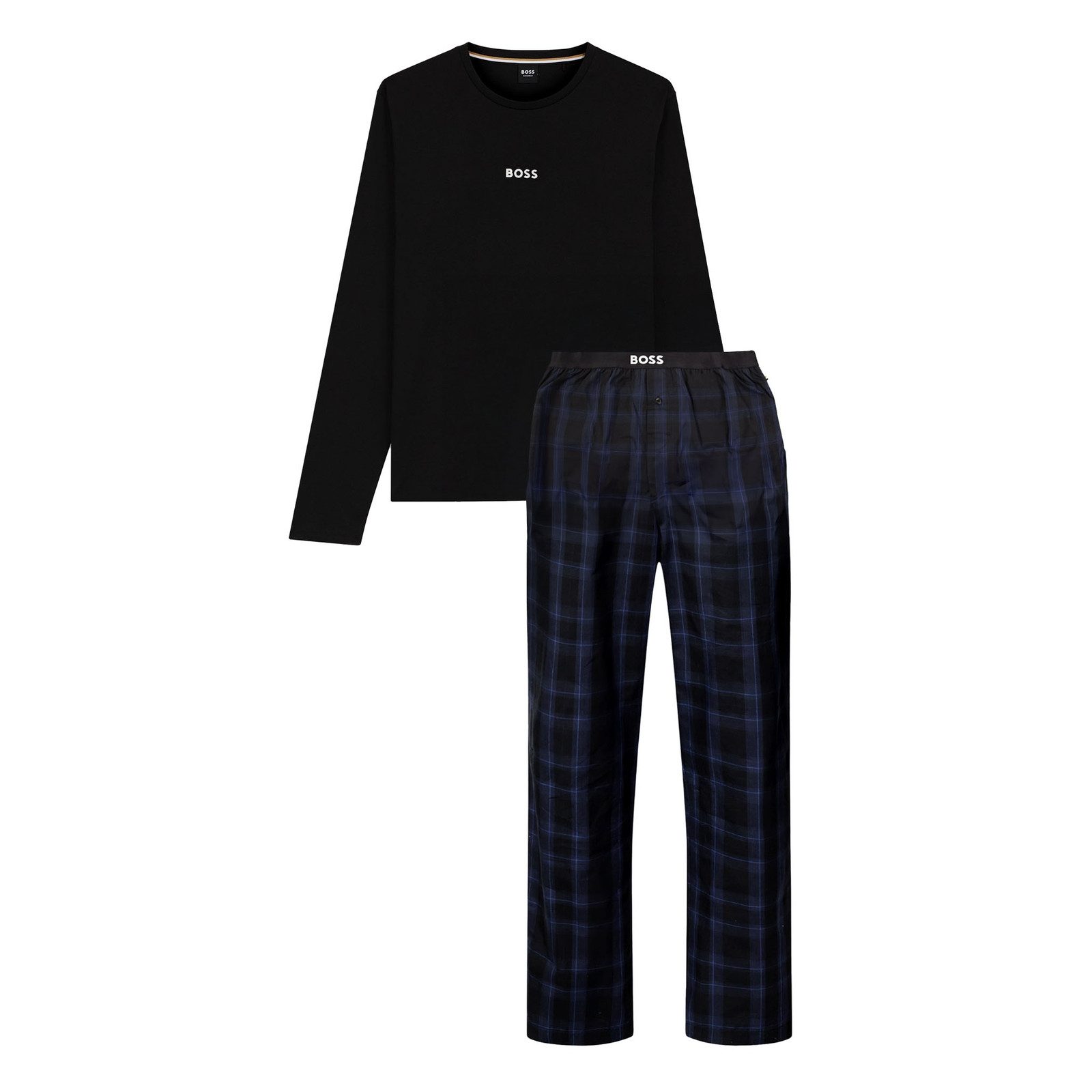 BOSS Pyjama Anthony Long Set (2 tlg) mit Markenschriftzug auf dem Oberteil günstig online kaufen