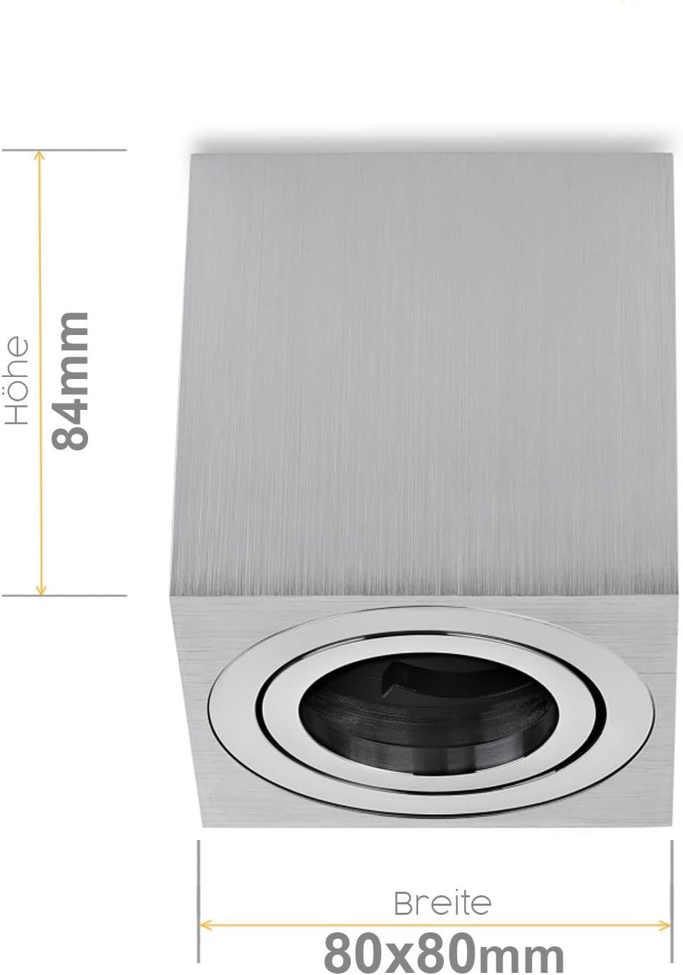 Sweet LED LED Deckenspots GU10 Aluminium Aufbauspot eckig 7W schwenkbar 230V, Leuchtmittel wechselbar, Warmweiß, Deckenaufbauleuchte, Aufbaustrahler, schwenkbar – Bild 2 von 5