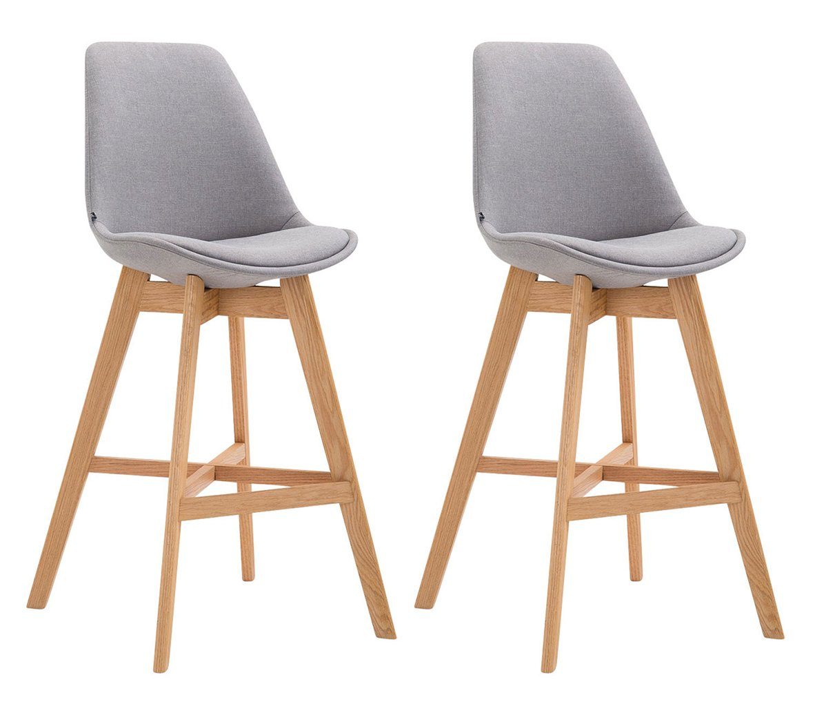 Barhocker 2er Set Barhocker Cannes Stoff natura