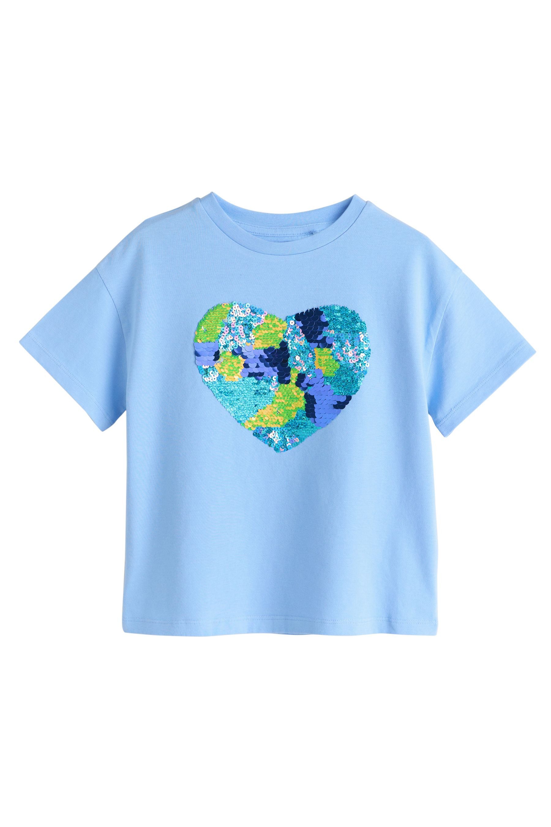 Paillettenshirt T-Shirt mit Paillettenherz