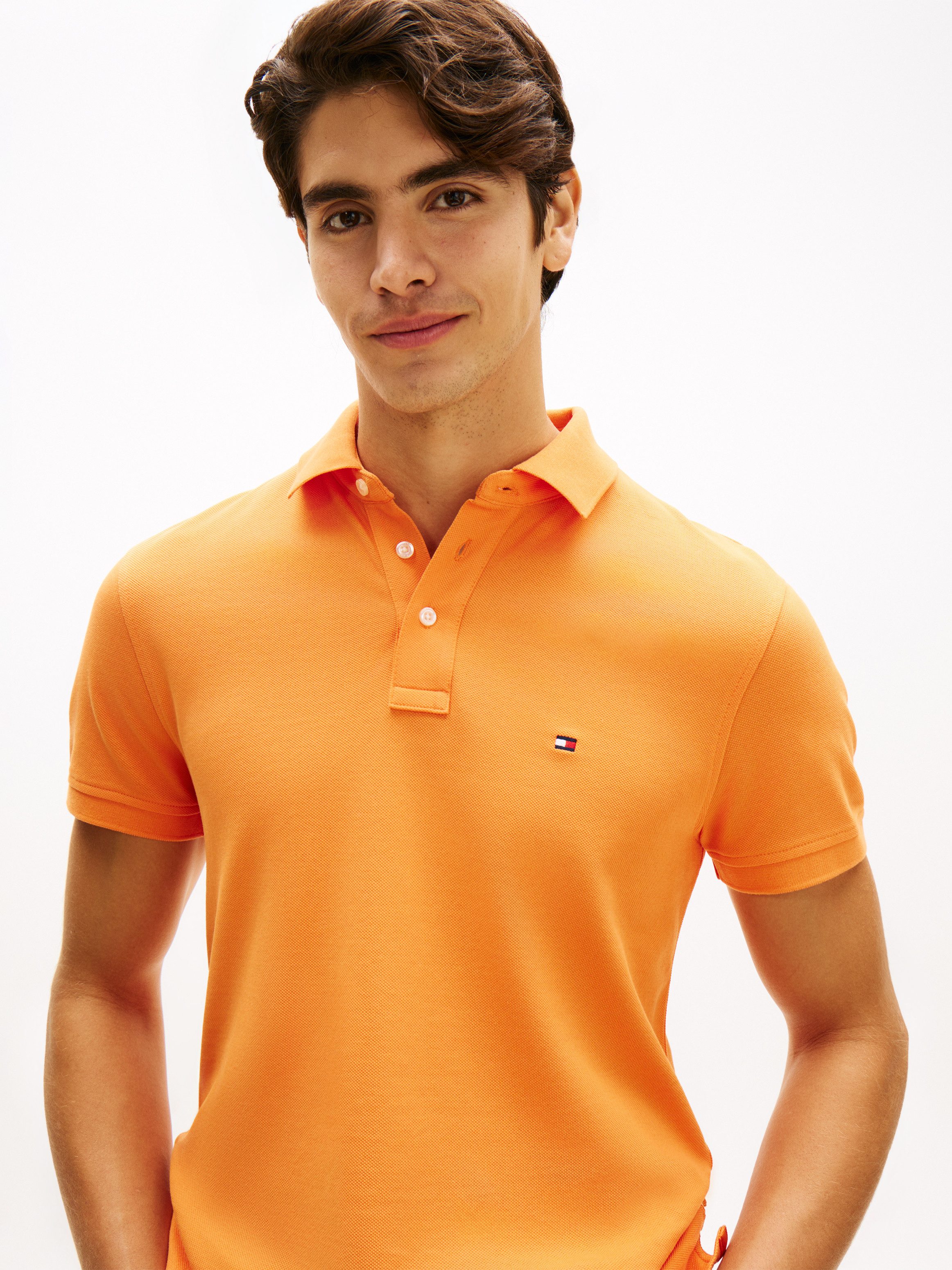 Tommy Hilfiger Poloshirt 1985 SLIM POLO Markenstickerei, aus Baumwoll-Piqué günstig online kaufen