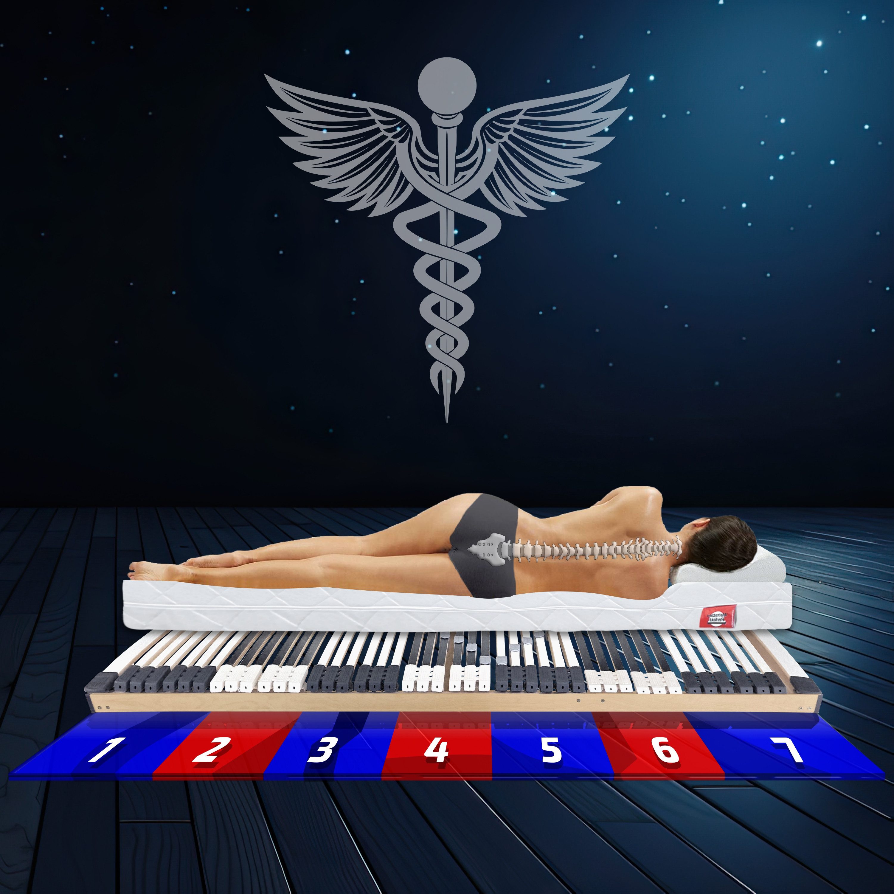 Lattenrost Lattenroste, 44 Leisten, mit 7 Zonen, MONTIERT bis 300 KG belast günstig online kaufen