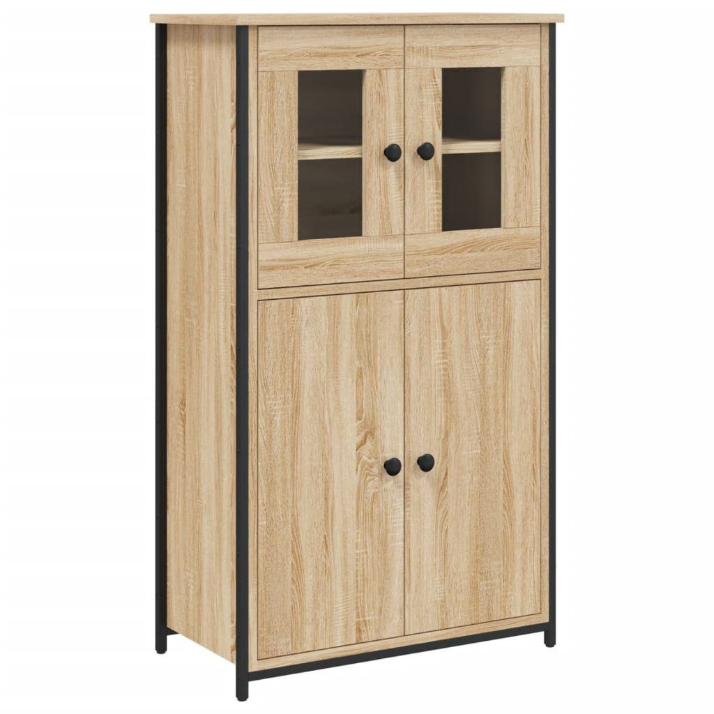 vidaXL Highboard NA Highboard Sonoma Eiche 62x32x106,5 cm Spanplatte Glas Vitrine