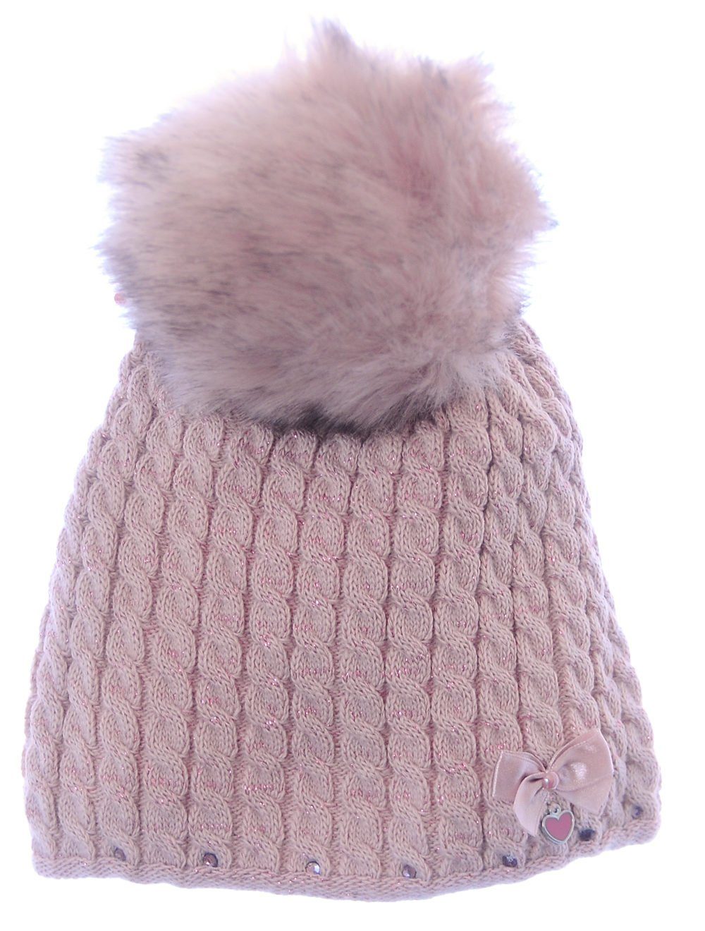 LA BORTINI Bommelmütze Mütze Wintermütze Bommelmütze für Baby und Kindermütze 46 48 50 52 mehr