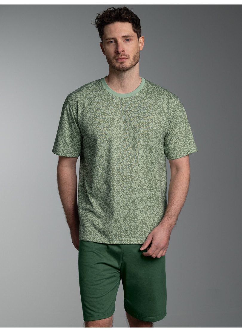 Trigema Schlafanzug TRIGEMA Pyjama mit Allover Tetris Muster (1 tlg)