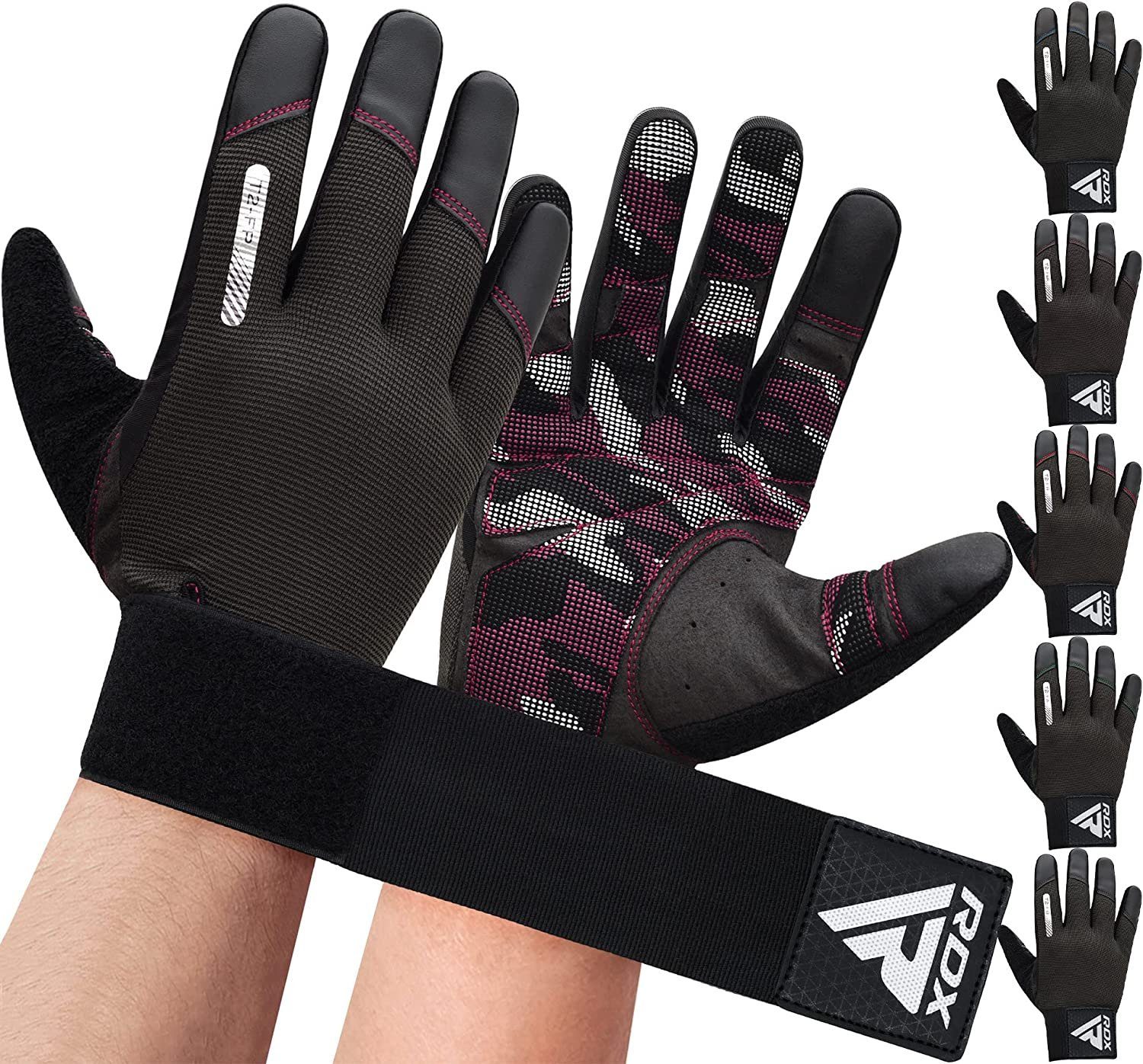 RDX Trainingshandschuhe RDX Fitness Handschuhe voller Finger Frauen Männer Touchscreen langen PINK