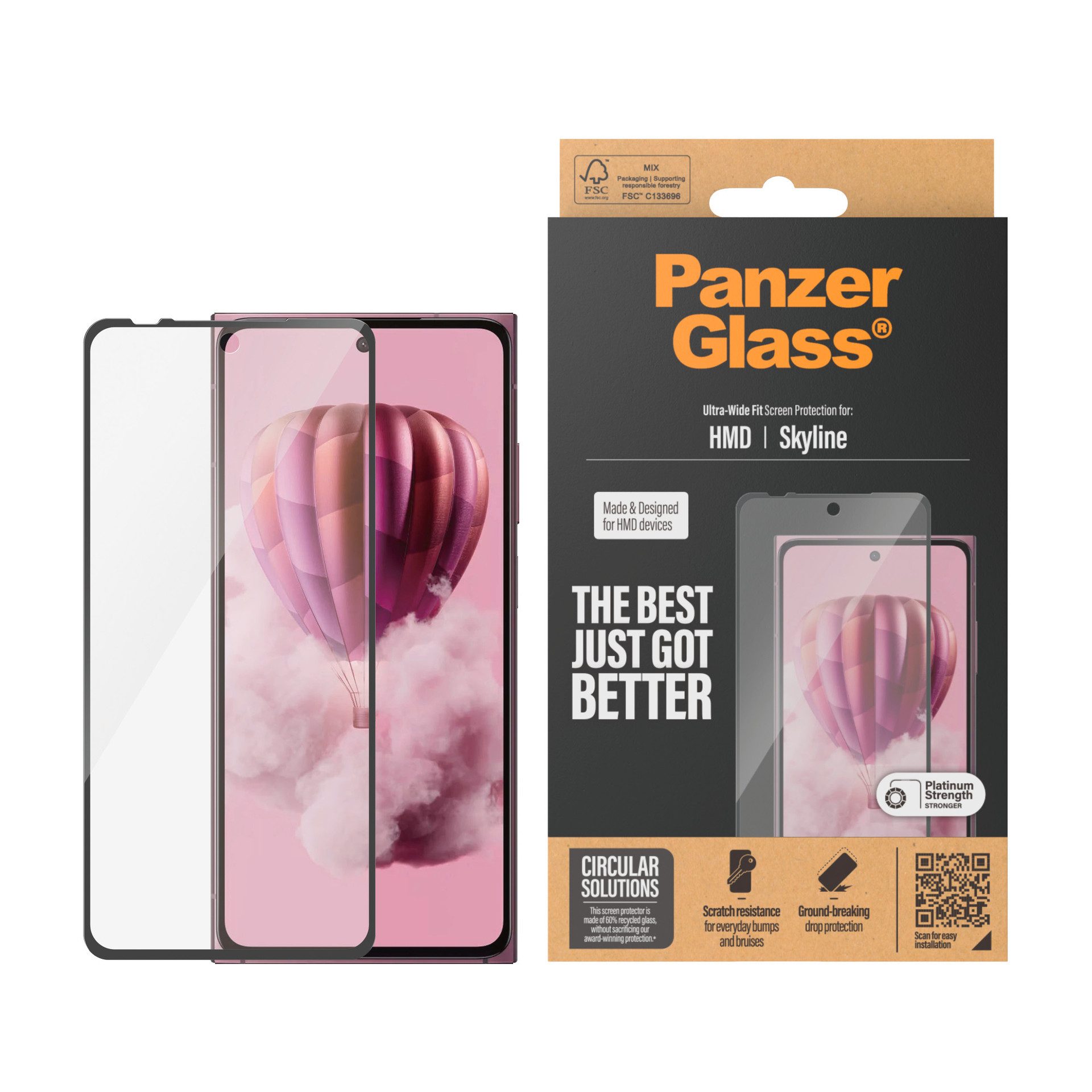 CARE by PanzerGlass Displayschutzglas Ultra-Wide Fit Screen Protection, Displayschutzfolie, Schutzfolie, Bildschirmschutz, kratz- & stoßfest