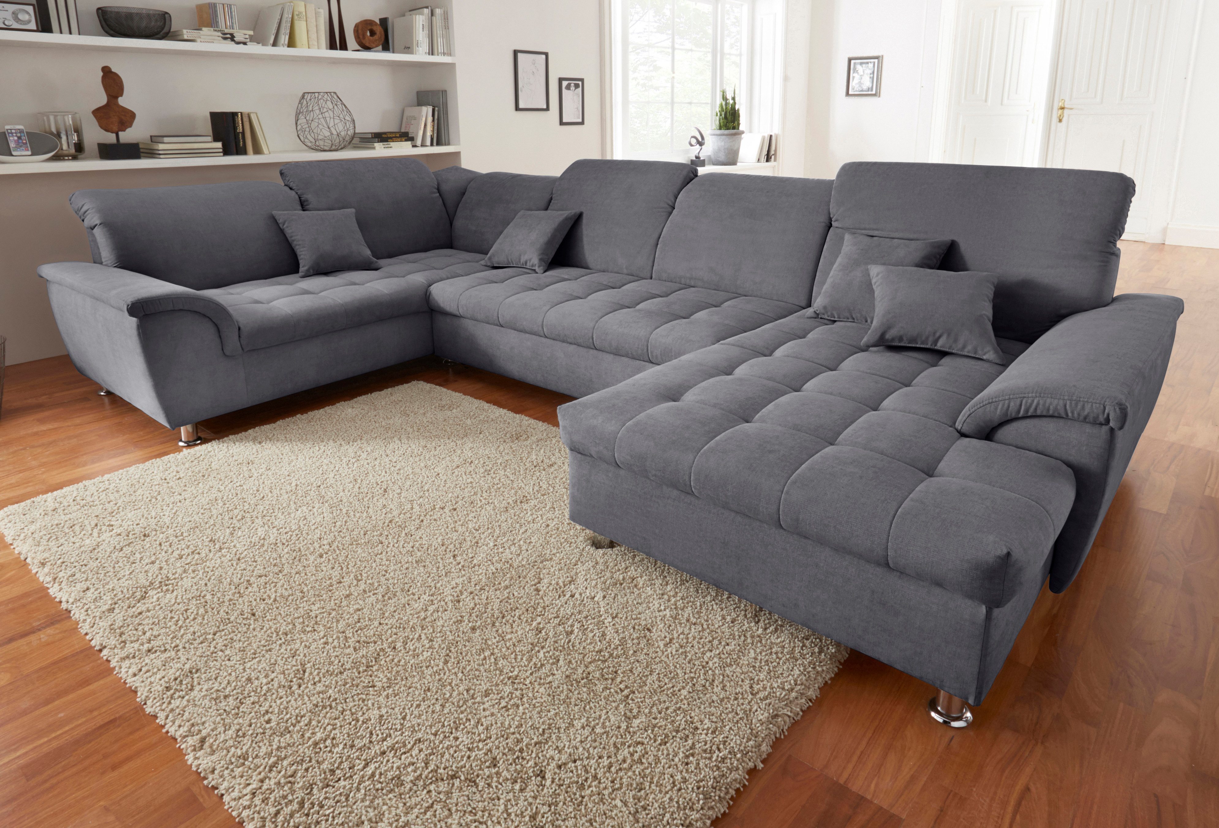 DOMO collection Wohnlandschaft "Franzi mit Kopfteilverstellung, U-Form mit günstig online kaufen