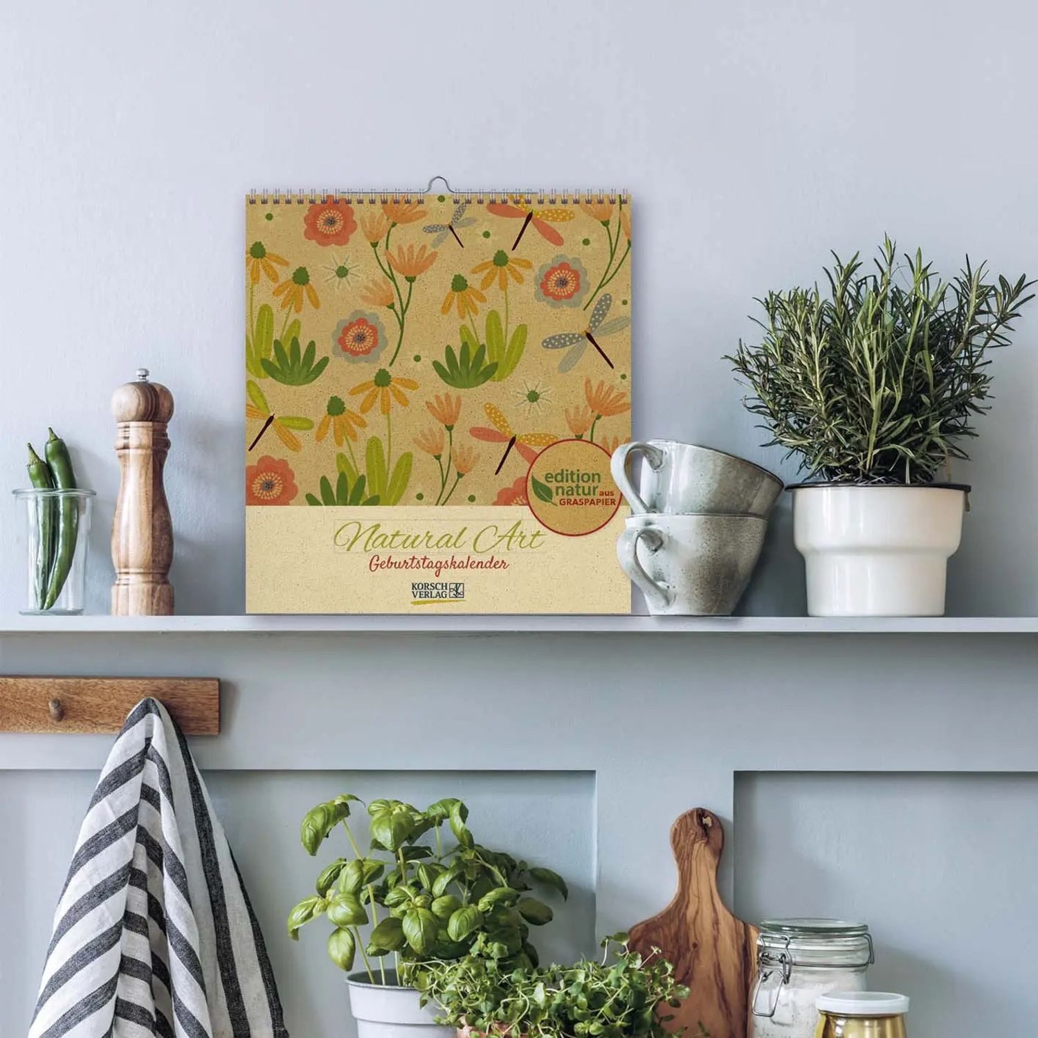 Korsch Verlag Wandkalender Geburtstagskalender Natural Art