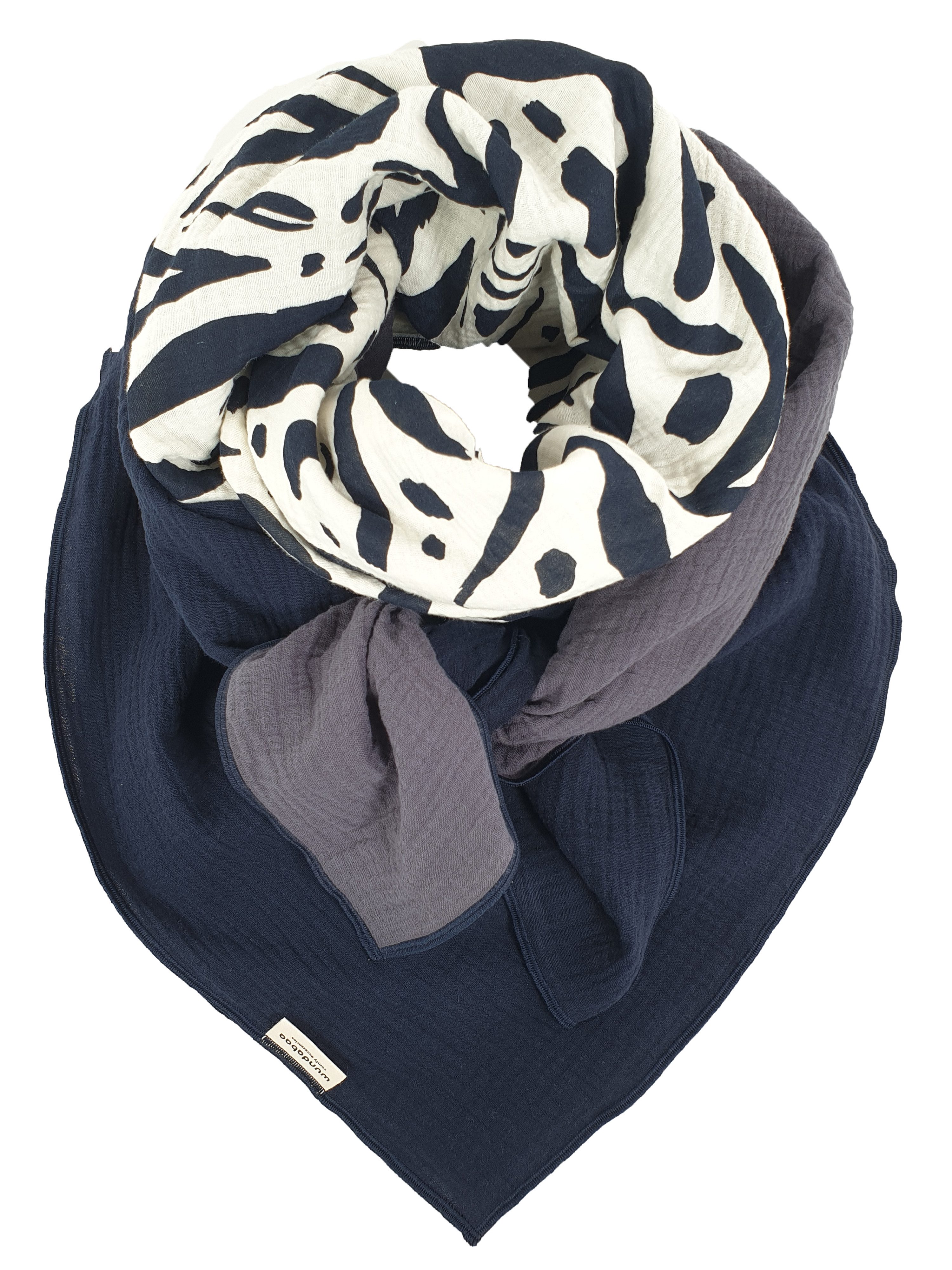 wundabaa Halstuch Halstuch Musselin blau in Farbvarianten