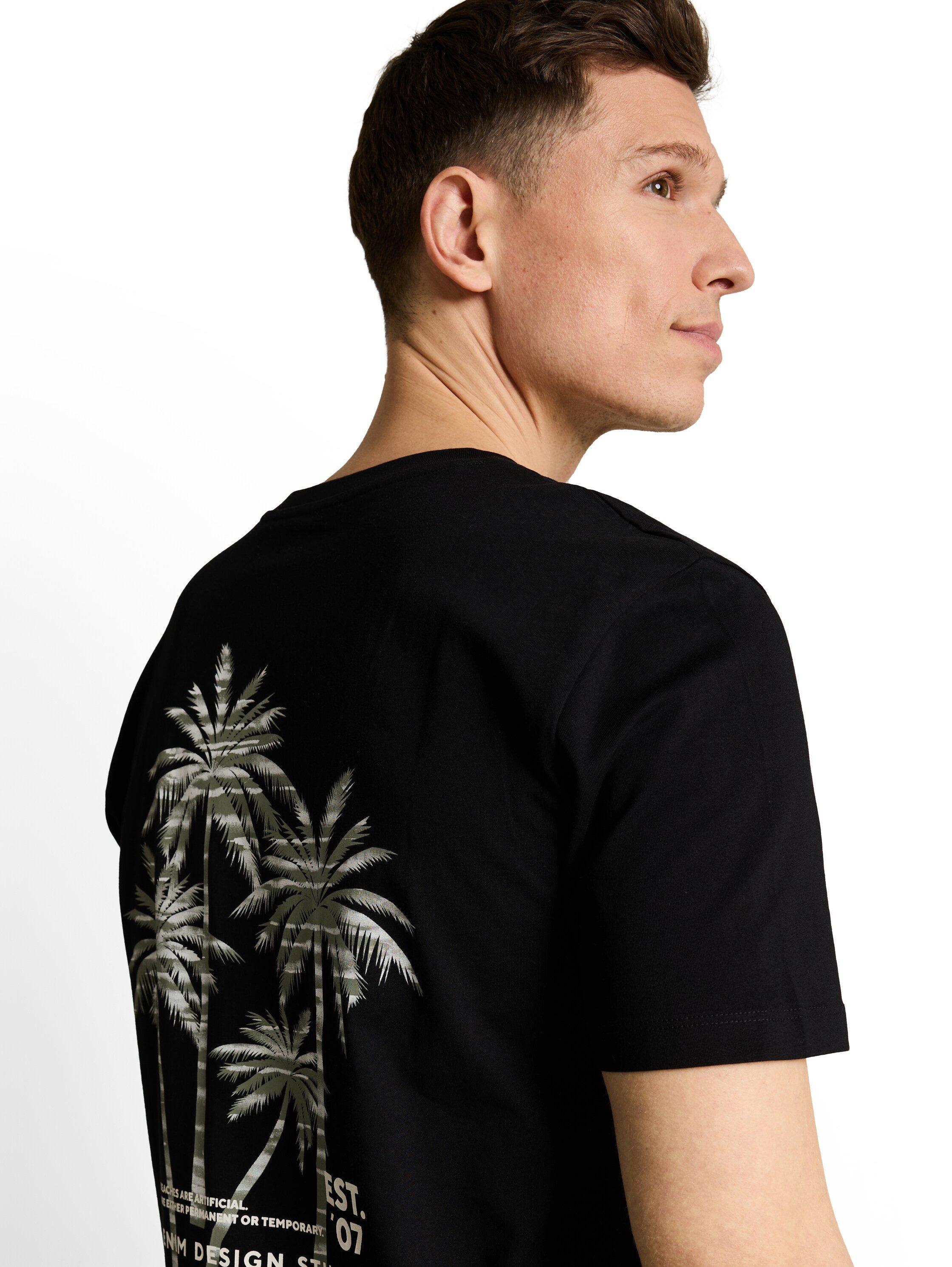 TOM TAILOR Denim Kurzarmshirt mit großem Rückenprint