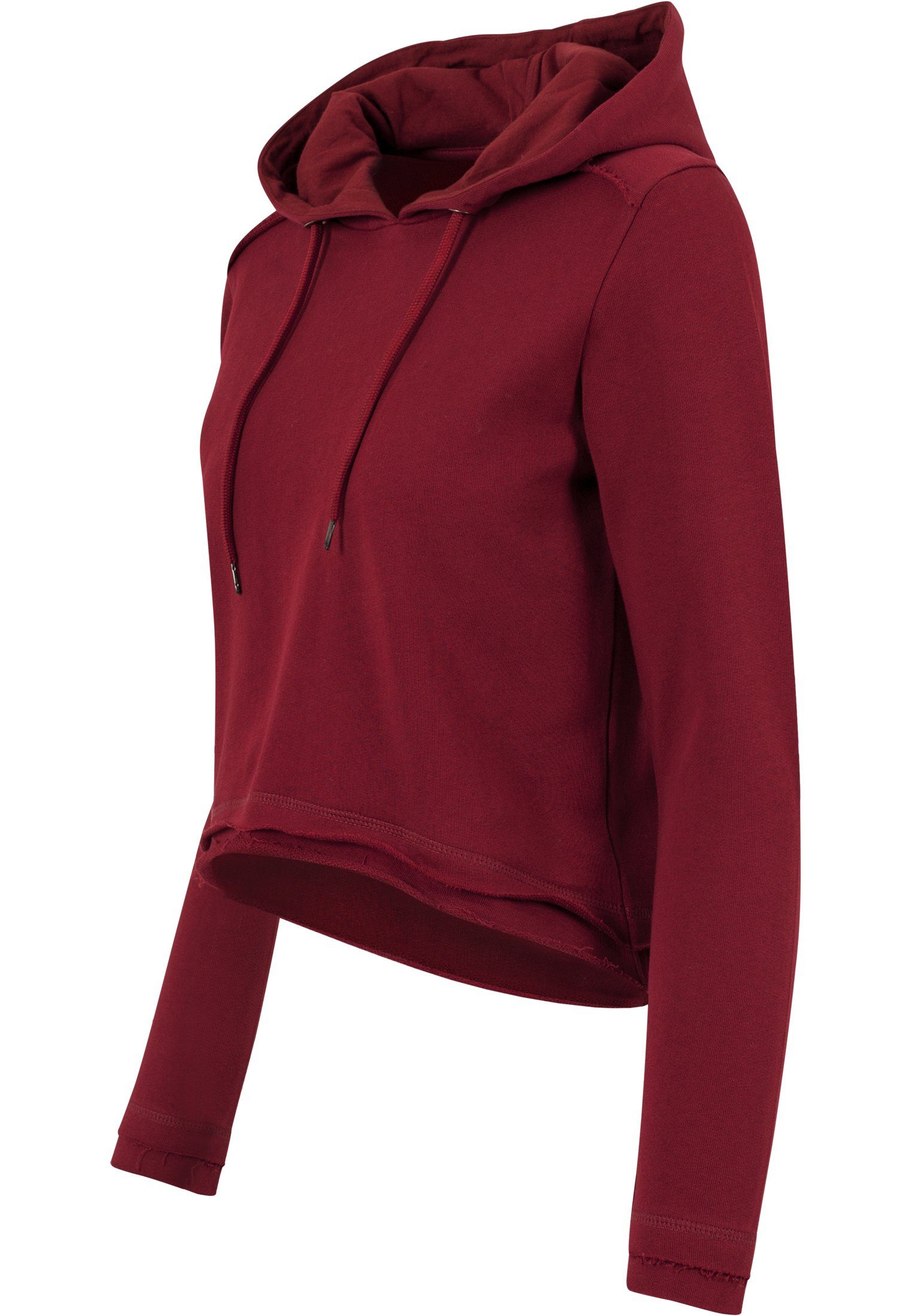 Kapuzenpullover Cropped CLASSICS Ladies Hoody URBAN burgundy Damen (1-tlg) Terry