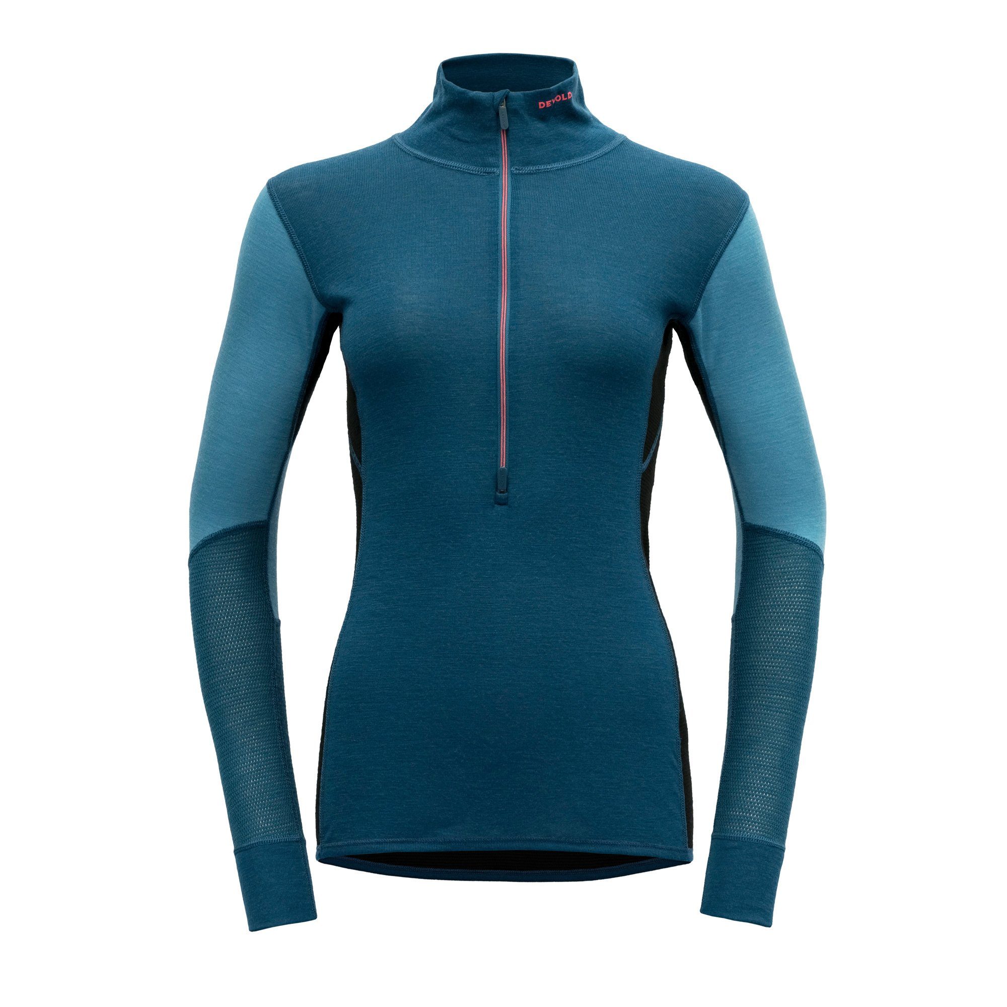 Funktionsunterhemd WOOL MESH 190 ZIP NECK WMN - Damen Funktionsunterhemd blau