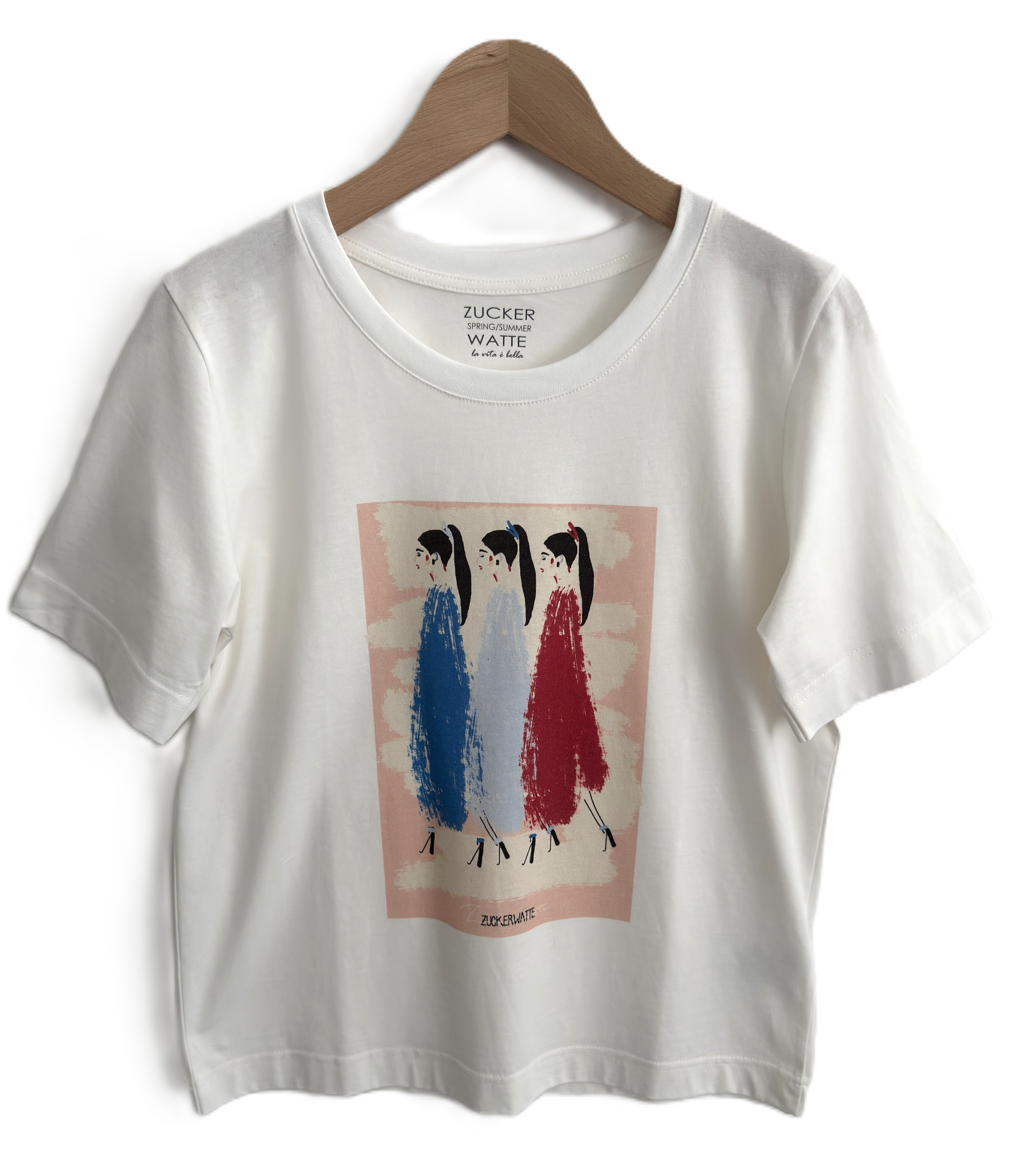 Zuckerwatte Rundhalsshirt modisches Printshirt aus 100% günstig online kaufen