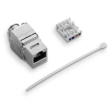 deleyCON deleyCON 1x Keystone Modul CAT 6a Jack / vollgeschirmt STP / Netzwerk-Adapter