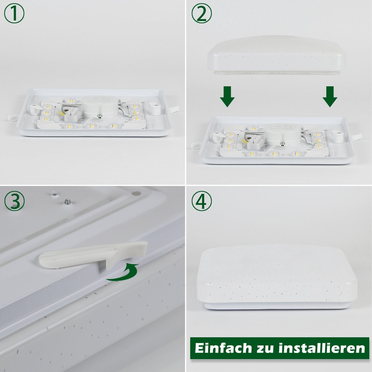 ZMH LED-Sternenhimmel Deckenlampe 20–30 cm mit feinen Lichtpunkten im Schirm, LED fest integriert, Warmweiß-3000K, für Wohnzimmer, Schlafzimmer, Küche und Flur – Bild 4 von 5