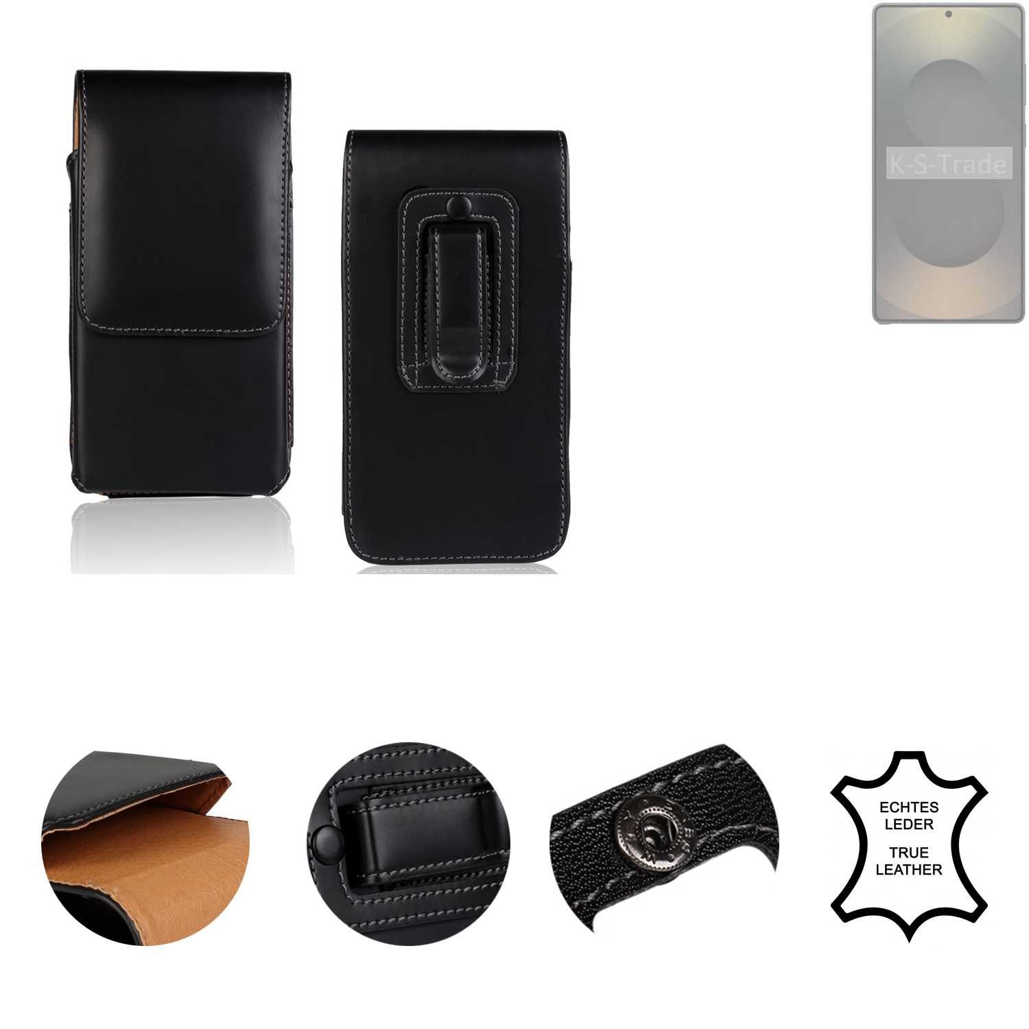 K-S-Trade Handyhülle für Samsung Galaxy S25 Ultra, Holster Gürteltasche Handy Hülle Schutzhülle Handyhülle Leder