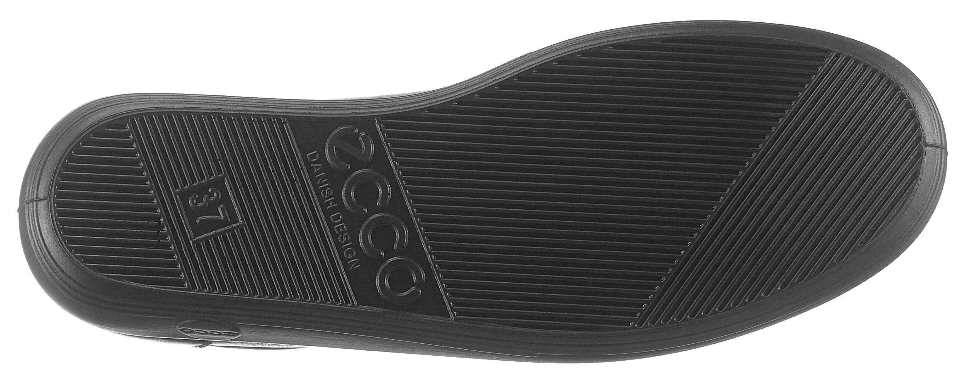 Schnürschuh dezenter schwarz Logo Ecco Soft mit Ecco 2.0 Prägung