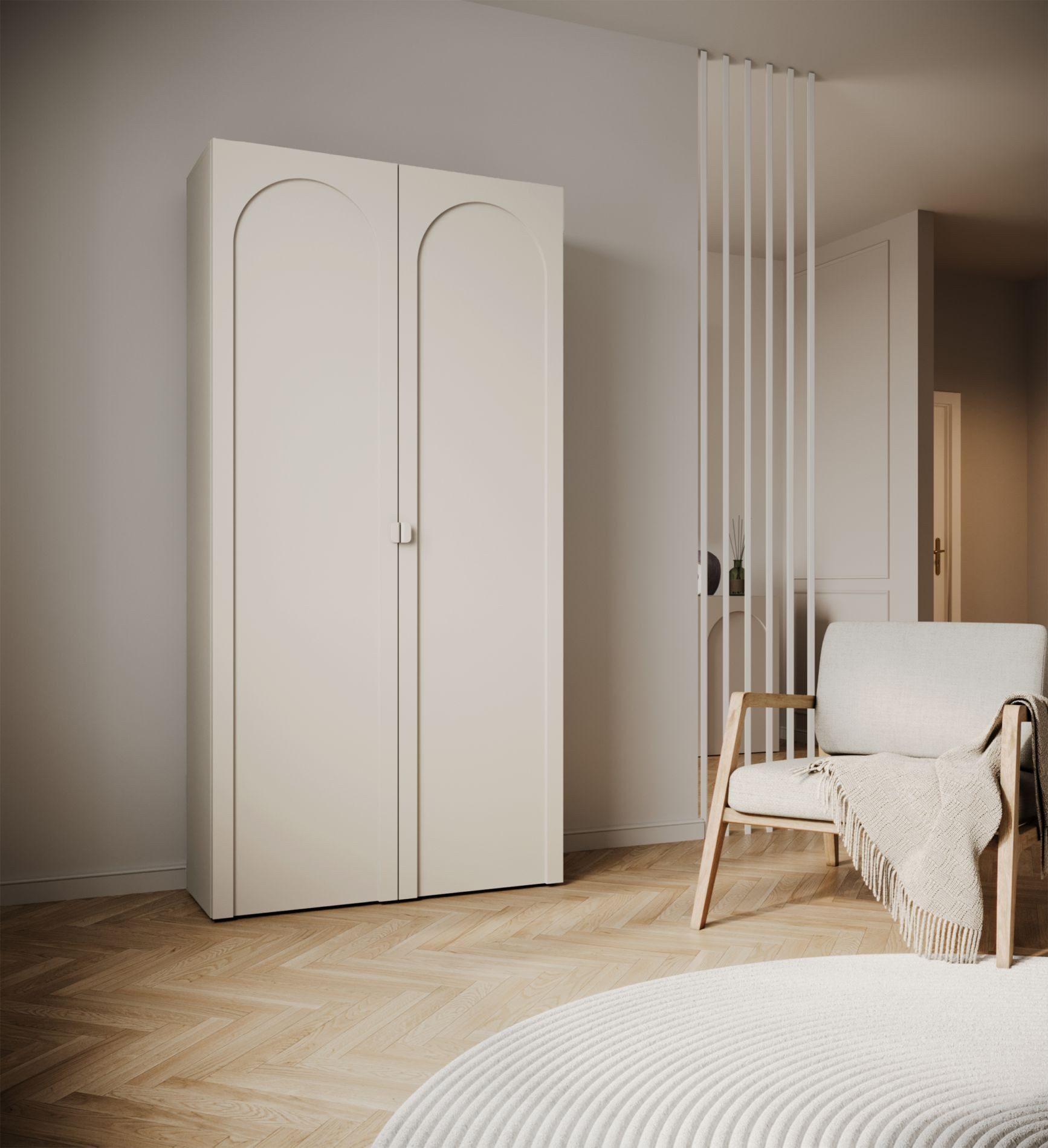 Selsey Kleiderschrank ARKADIA Schrank in Kaschmirgrau matt, mit/ohne Spiegel, 100 oder 150 cm