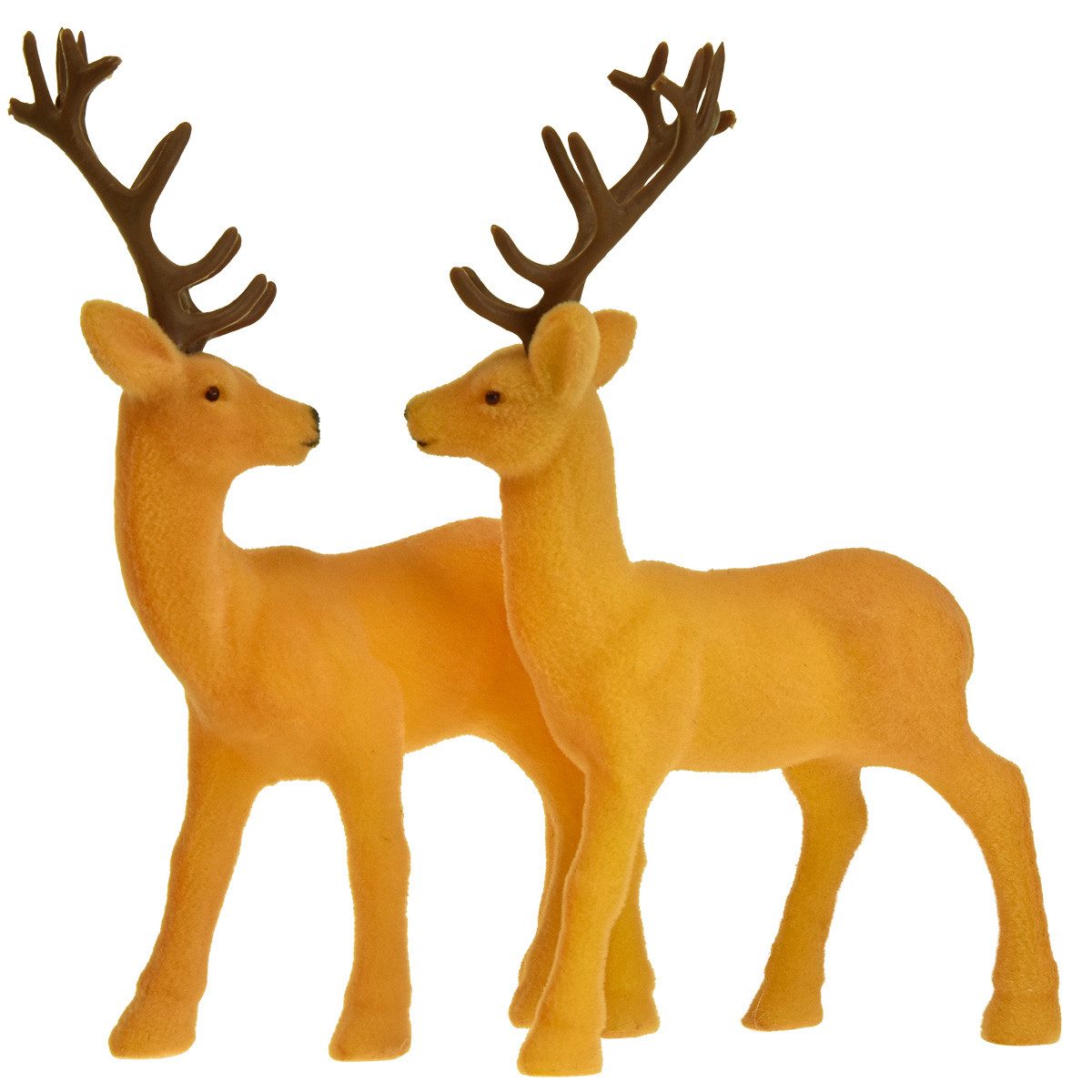 Viana Weihnachtsmann Elegante Hirsch-Dekofigur mit weichem Geweih für stilvolle, 2 Stück
