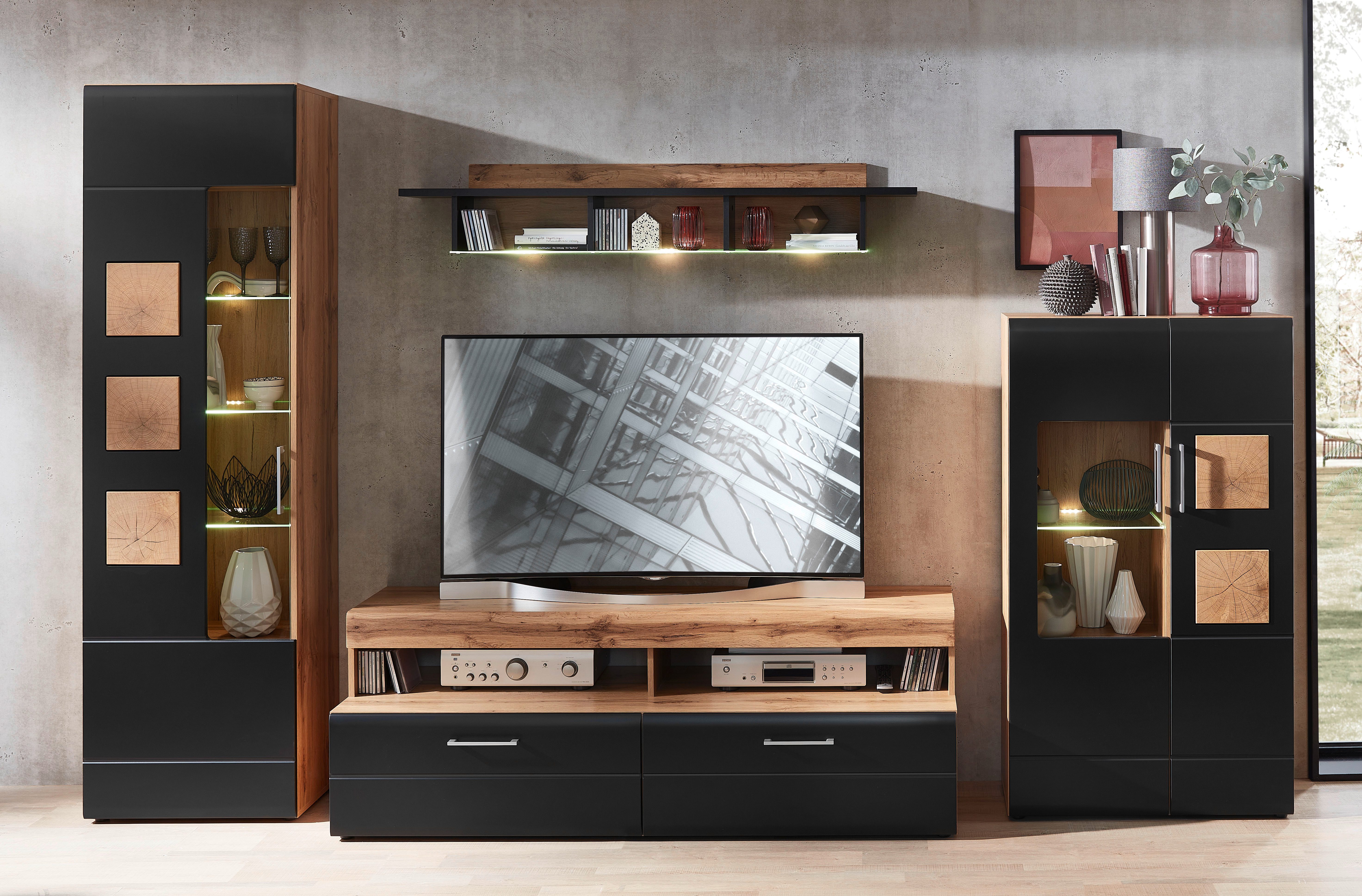 Innostyle Wohnwand Sonate, (Komplett-Set, 4-St), inkl. LED-Beleuchtung günstig online kaufen