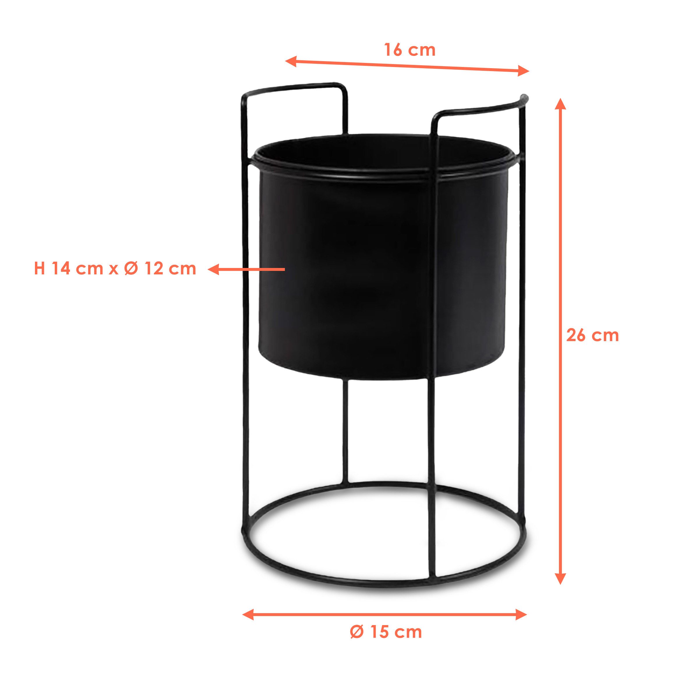 Spetebo Blumentopf Metall Blumentopf schwarz mit günstig online kaufen