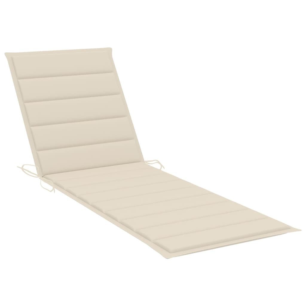 vidaXL Gartenliege, Garten-Sonnenliege mit Tisch und Auflage Kiefer Imprägniert