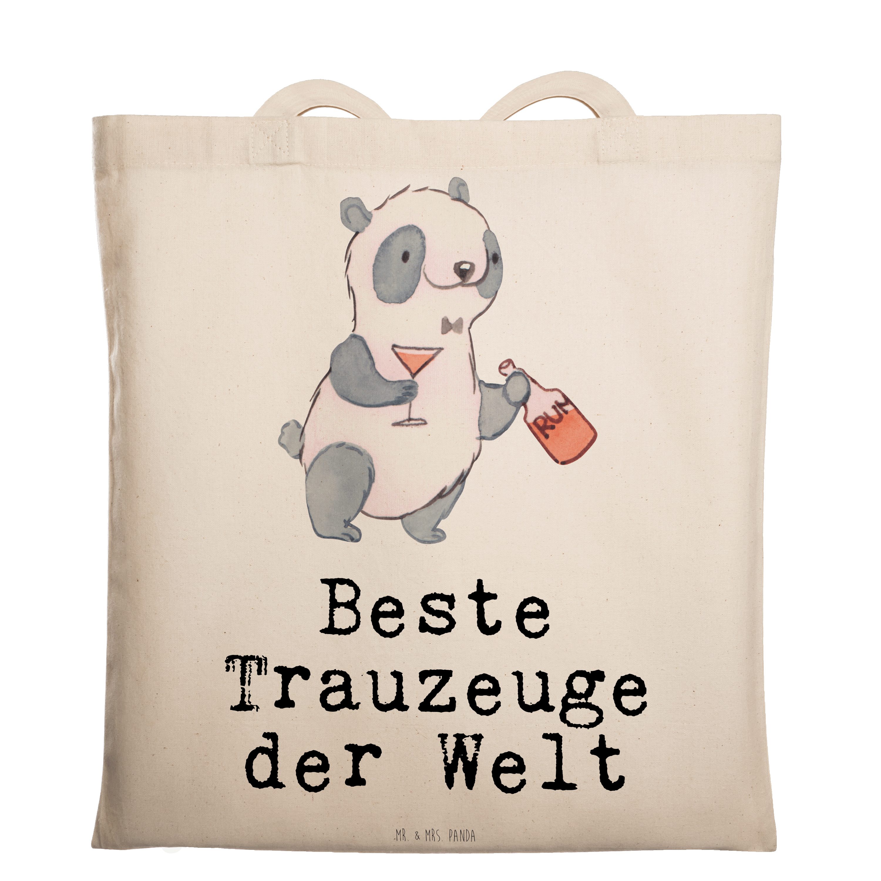 - Mr. Trauzeuge D Mrs. Transparent der Bedanken, Bester (1-tlg) Welt Panda & Panda Geschenk, - Tragetasche