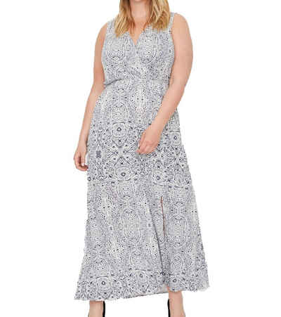Junarose Sommerkleid Junarose Wickel-Kleid feminines Damen Maxi-Kleid mit ornamentalem Muster Große Größen Abend-Kleid Blau