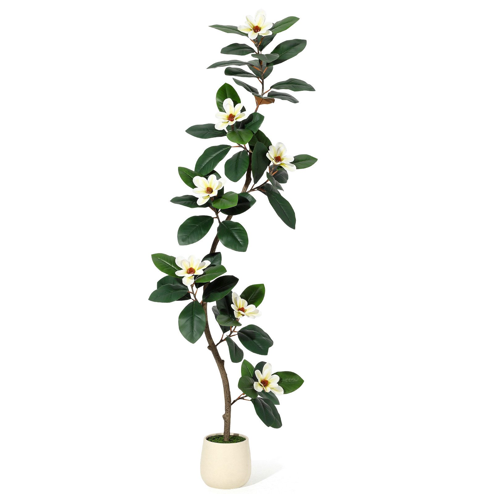 Kunstbaum Künstlicher Magnolienbaum,realistische Kunstpflanze mit verstellb günstig online kaufen