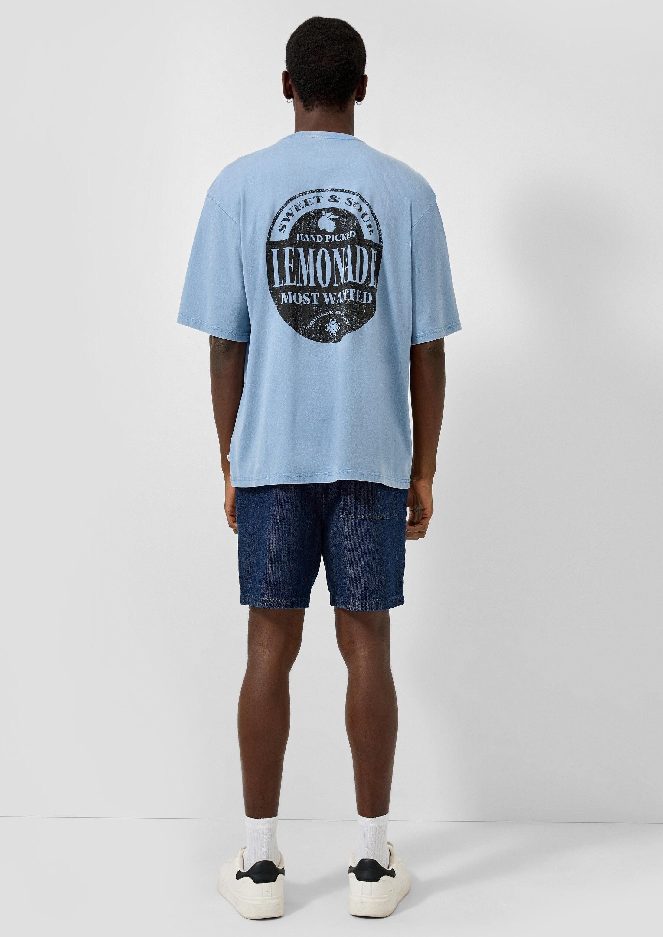QS Kurzarmshirt T-Shirt Gewaschenes T-Shirt im Relaxed Fit