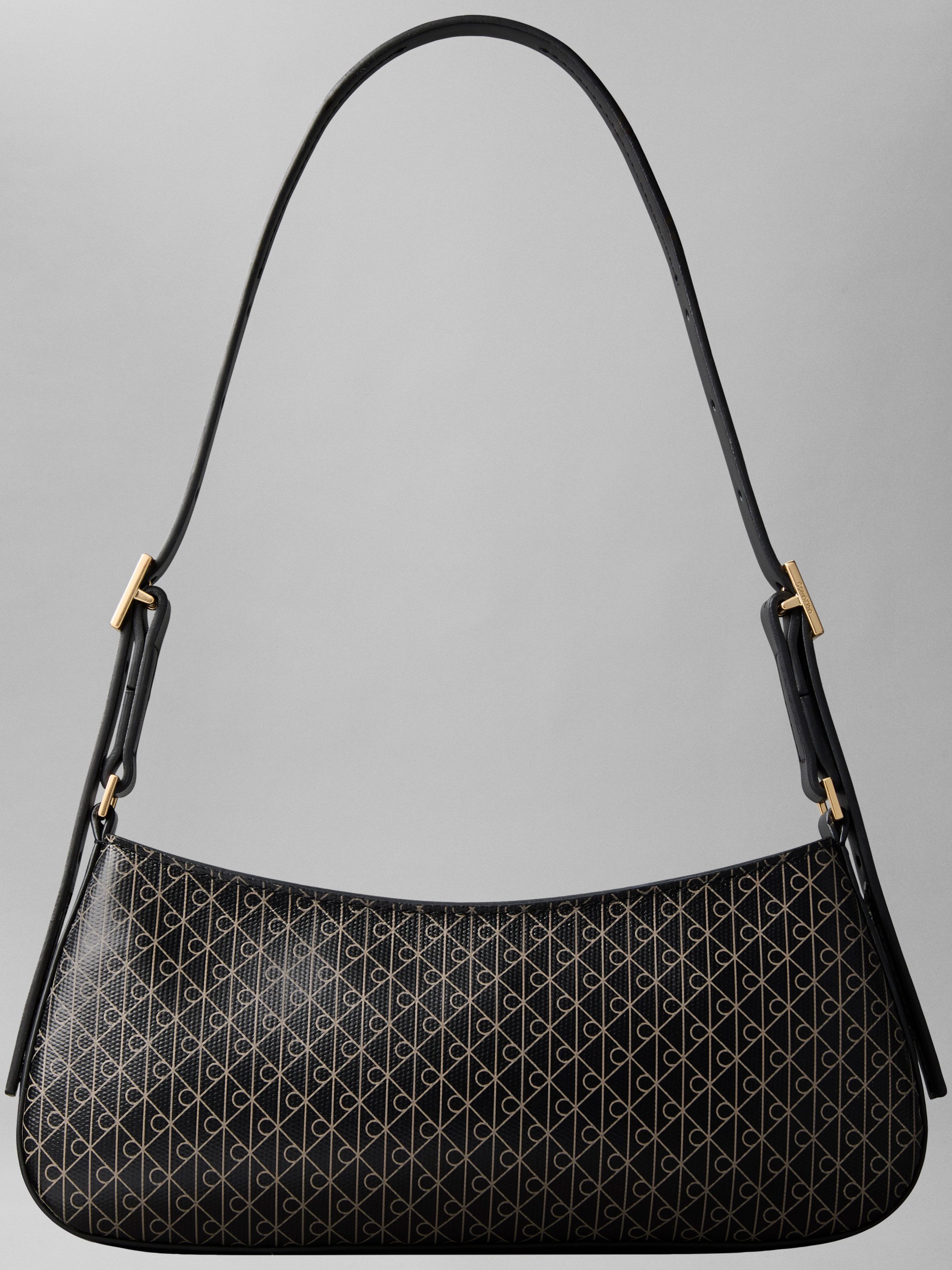 Calvin Klein Schultertasche EMBLEM AOP SMALL SHOULDER BAG, Damen Umhängetasche, Tragetasche Handtasche mit CK-Logodruck