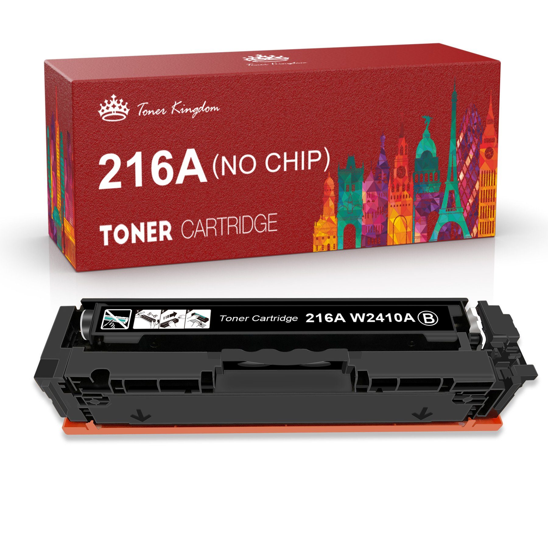 Toner Kingdom Tonerpatrone für HP 216A Ersatz 216 A HP216A HP216 Color Schwarz