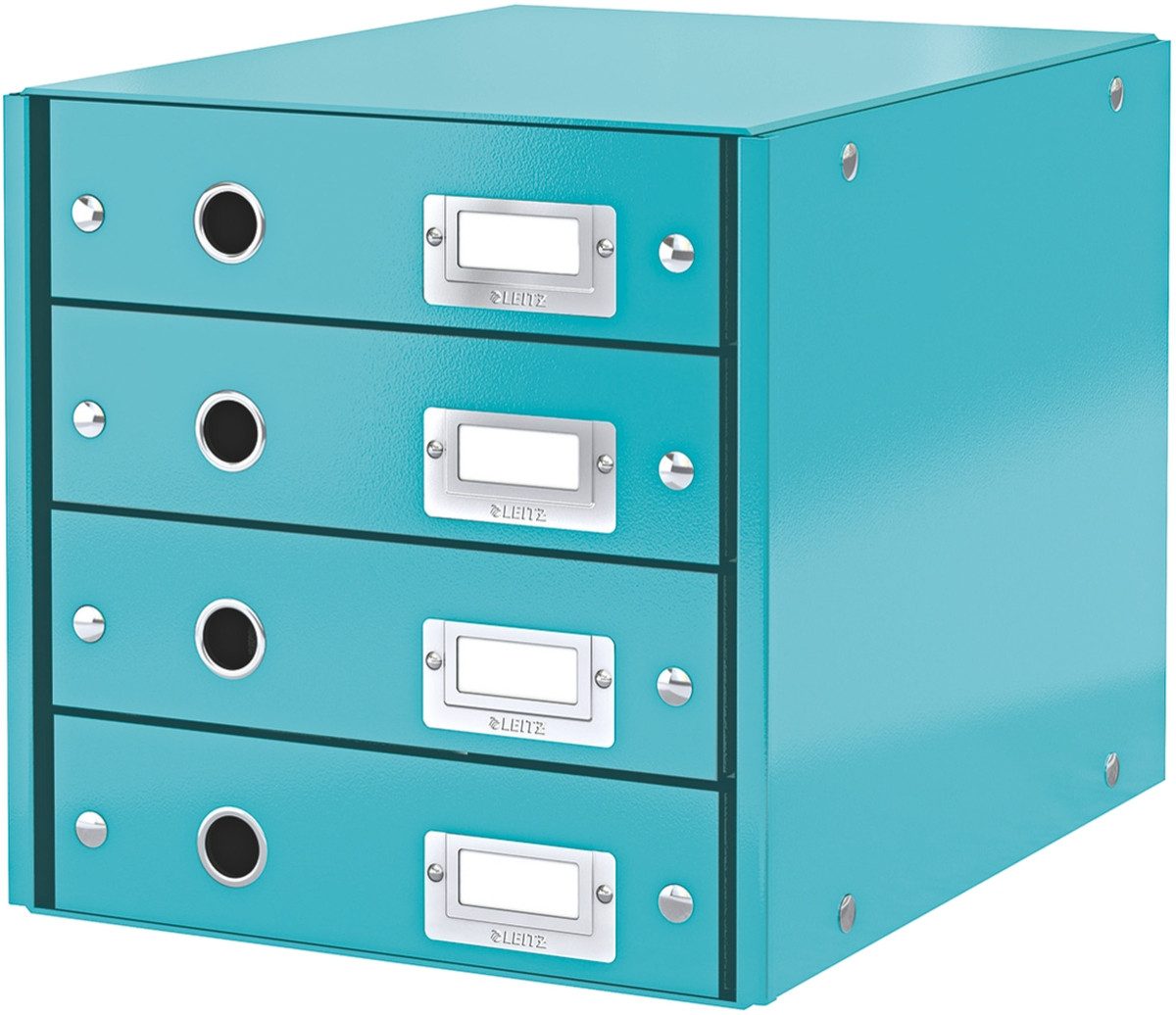 LEITZ Organizer Schubladenbox 4 Fächer Karton eisblau