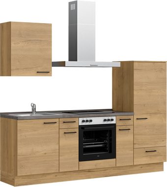 nobilia® Küchenzeile "Structura basic", vormontiert, Ausrichtung wählbar, Breite 240 cm, mit E-Geräten
