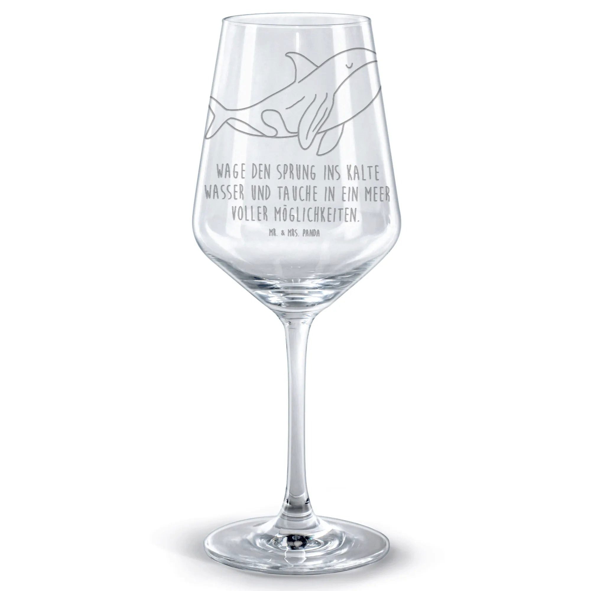 Mr. & Mrs. Panda Rotweinglas Orca, Rotwein Glas, Transparent, Weinglas Groß, Meerestiere, Meer, gl, Premium Glas, Weinglas Für Rotwein Rotweinglas Für Männer Rotweinglas Für Hochzeit