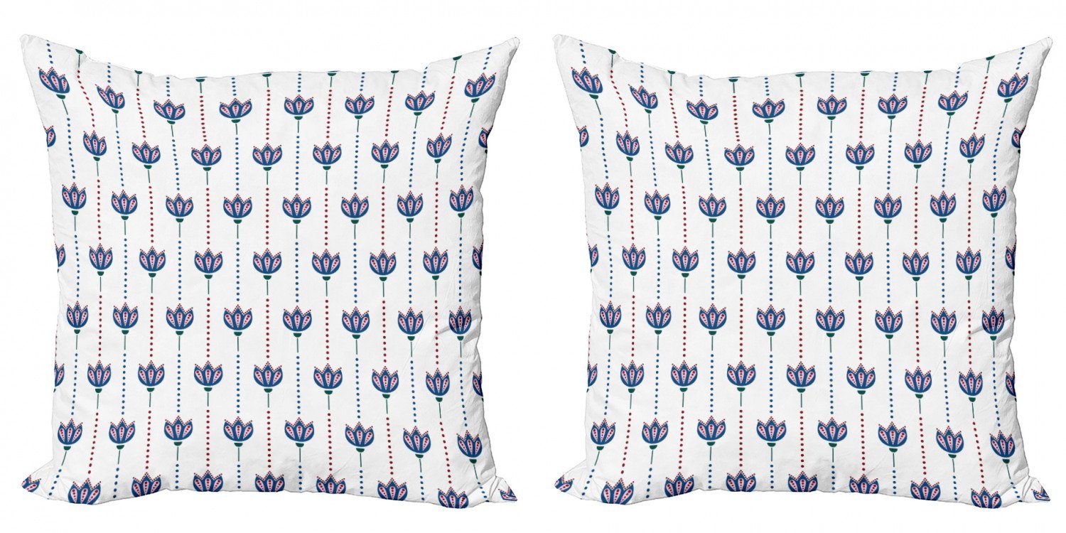 Digitaldruck, (2 orientalisch Doppelseitiger Abakuhaus Kissenbezüge Modern Tulip Accent Stück), Blumen