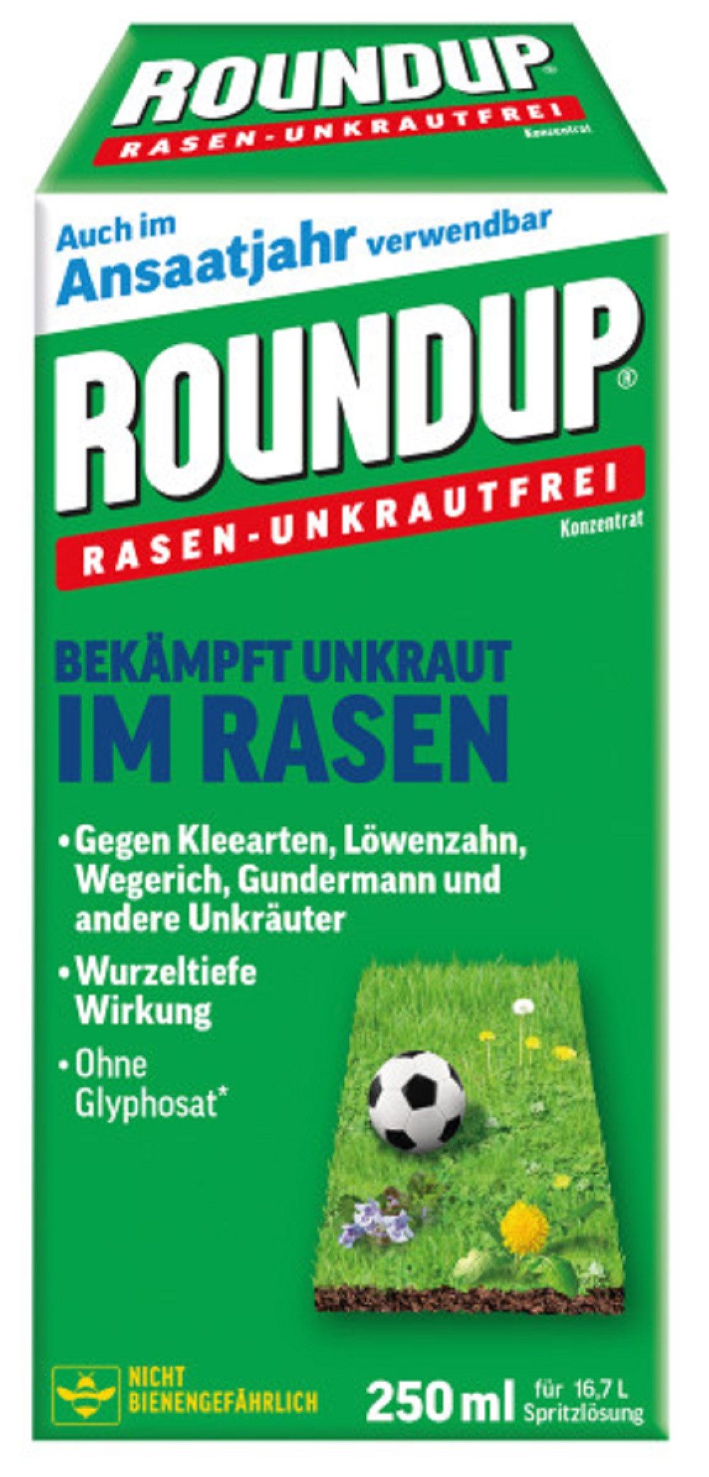 ROUNDUP Unkrautbekämpfungsmittel Roundup Rasen Unkrautfrei Konzentrat 250 ml