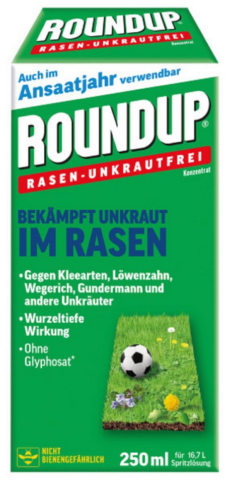 ROUNDUP Unkrautbekämpfungsmittel Roundup Rasen Unkrautfrei Konzentrat 250 ml