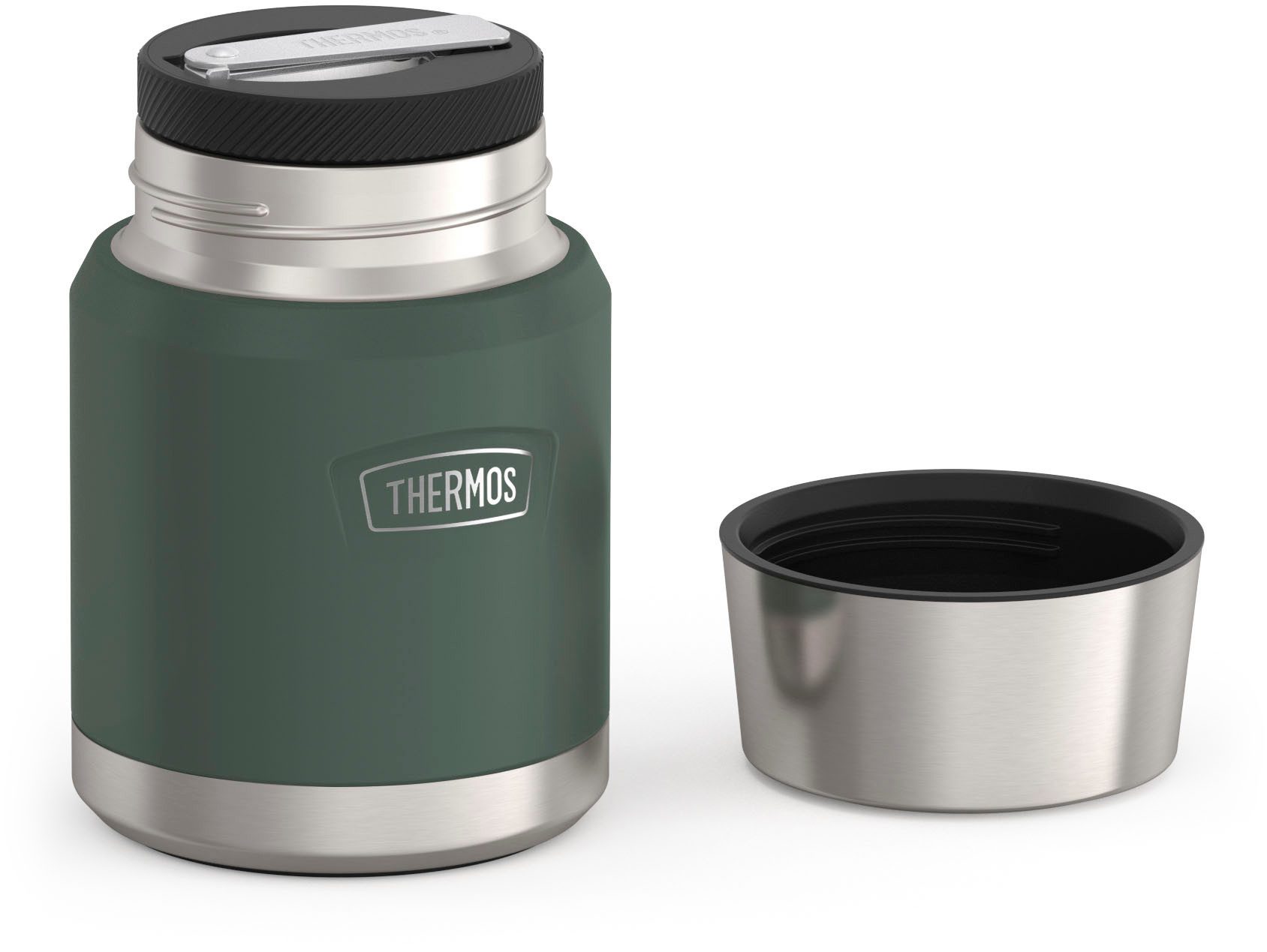 THERMOS Thermobehälter ICON FOOD JAR, Thermobehälter für Essen, spülmaschinenfest, Edelstahl, Kunststoff, Silikon, (1-tlg), 0,47l, 10h heiß & 24h kalt, dicht & auslaufsicher, mit Löffel