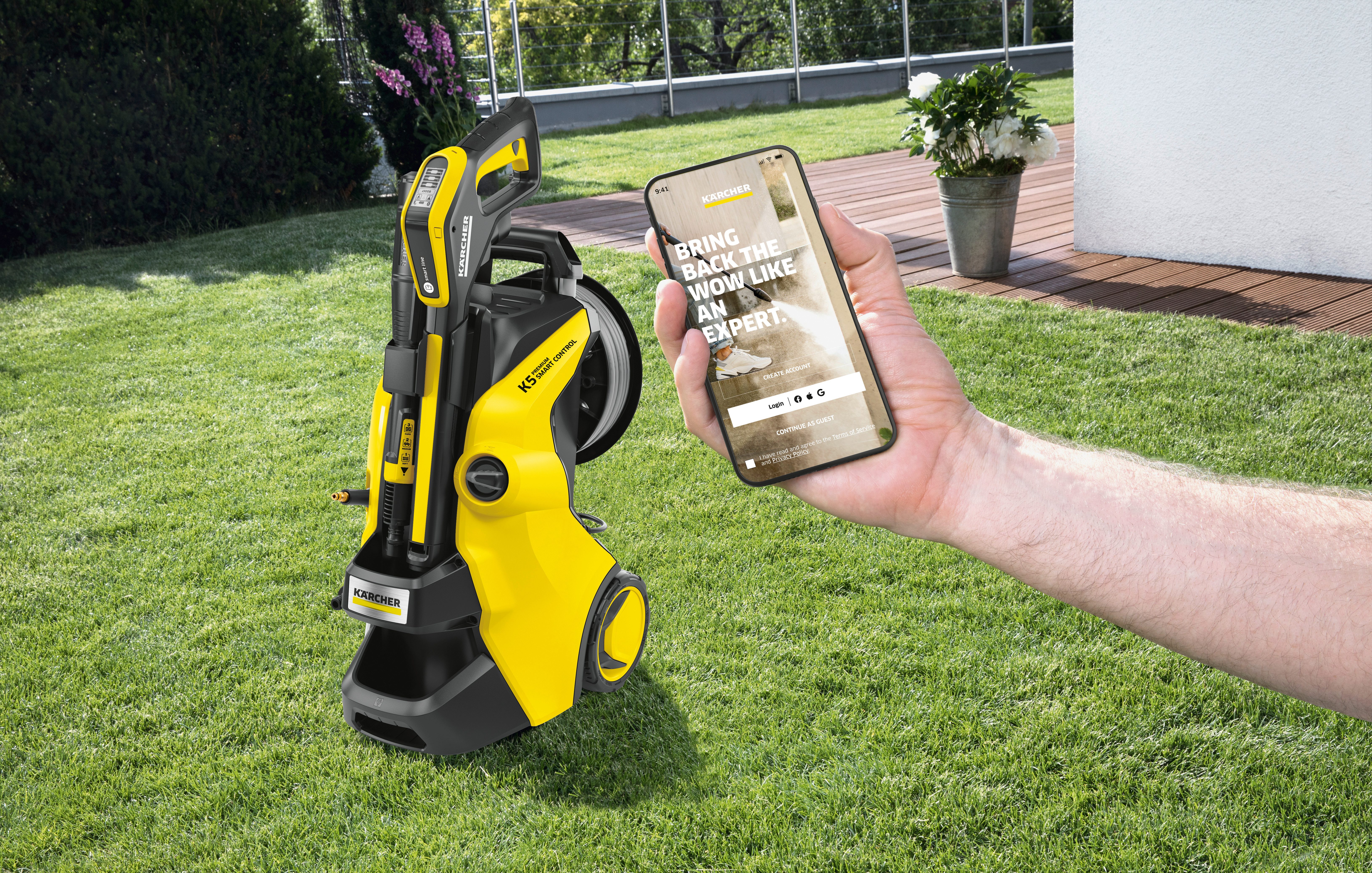 KÄRCHER Hochdruckreiniger K 5 Premium Smart Control Flex, Druck max: 145 bar, 2100 W, Fördermenge max: 500 l/h, inkl. 3-in-1-MultiJet-Stahlrohr & Schlauchtrommel