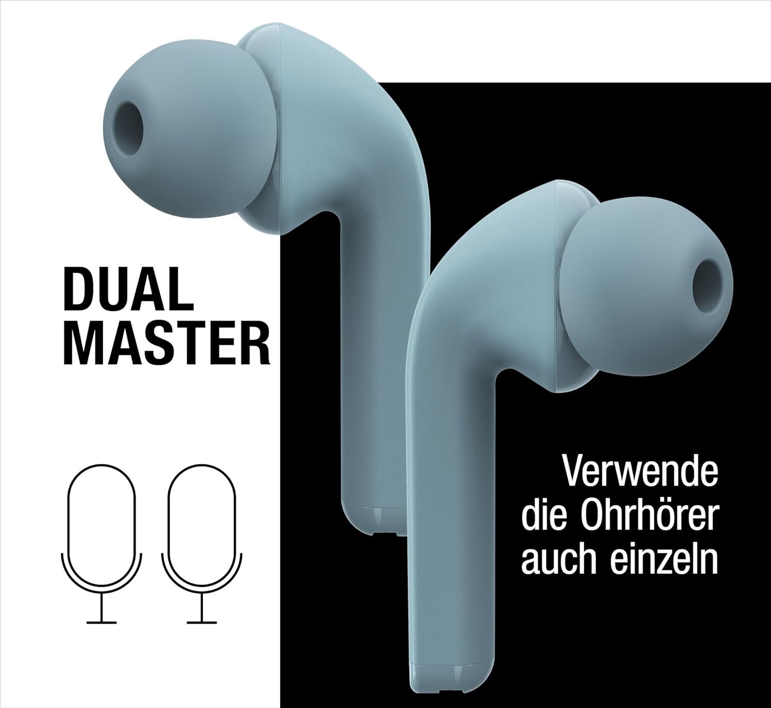 Fresh 'n Rebel True Wireless Kopfhörer mit Touch Steuerung & Mikrofon In-Ear-Kopfhörer (Die lange Akkulaufzeit ermöglicht stundenlangen Musikgenuss ohne häufiges Aufladen, ideal für Reisen und Pendler., Bluetooth Headset mit 30h Akku, Sprachassistent und klarem Sound)