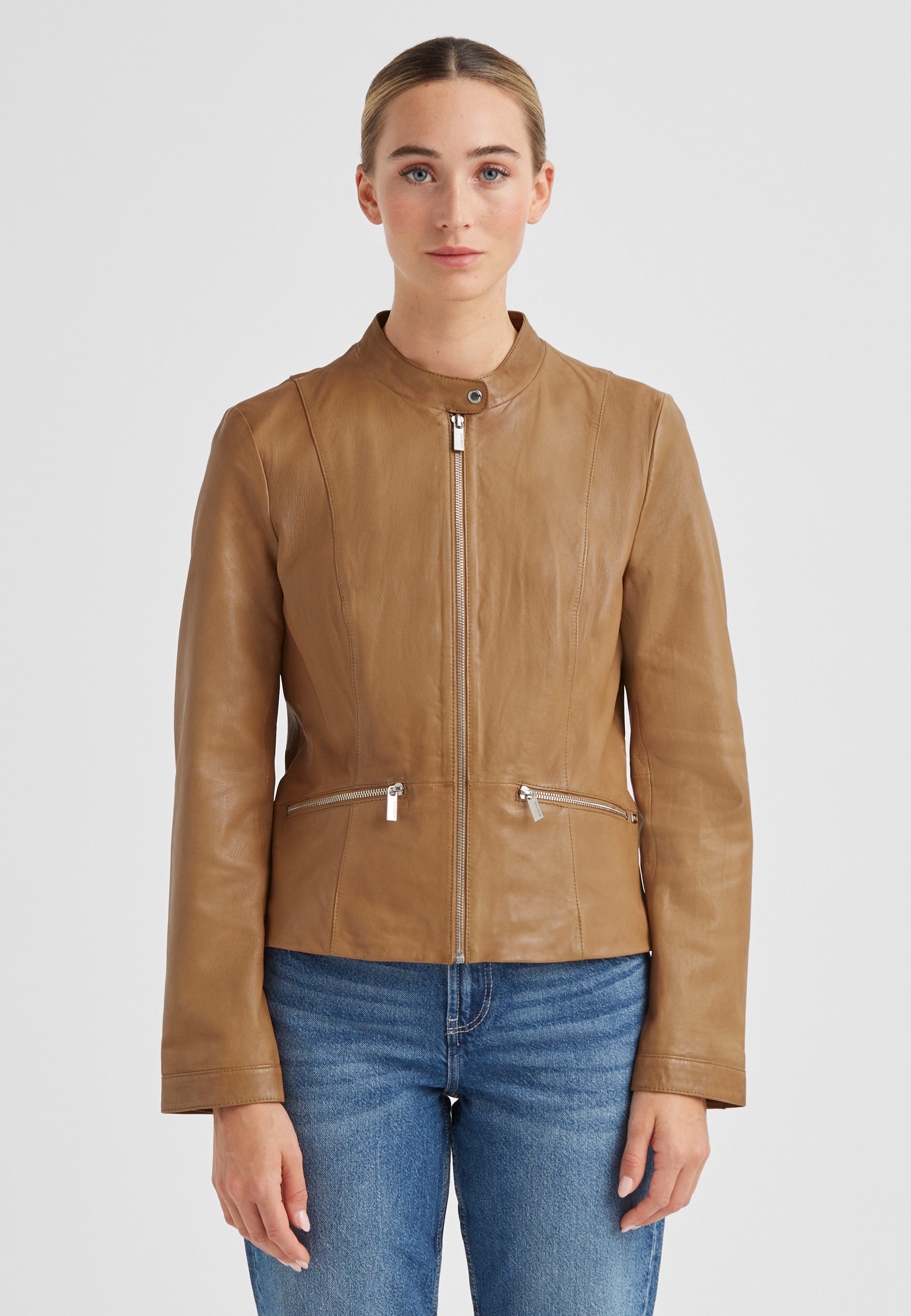 Milestone Bikerjacke MSMascha Damen Lederjacke Jacke Leder klassisch normale Passform