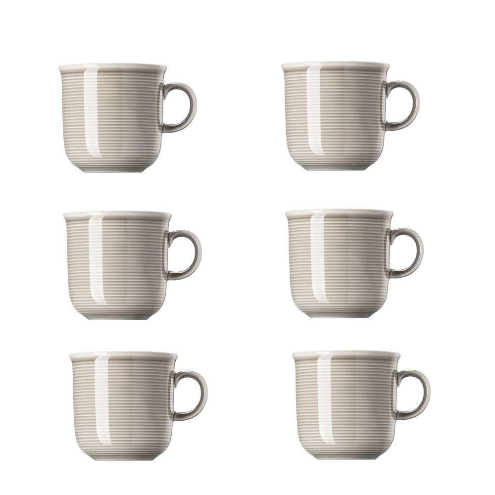 Thomas Porzellan Becher Thomas Trend Colour Moon Grey Becher mit Henkel 0,28 l 6er Set, Porzellan